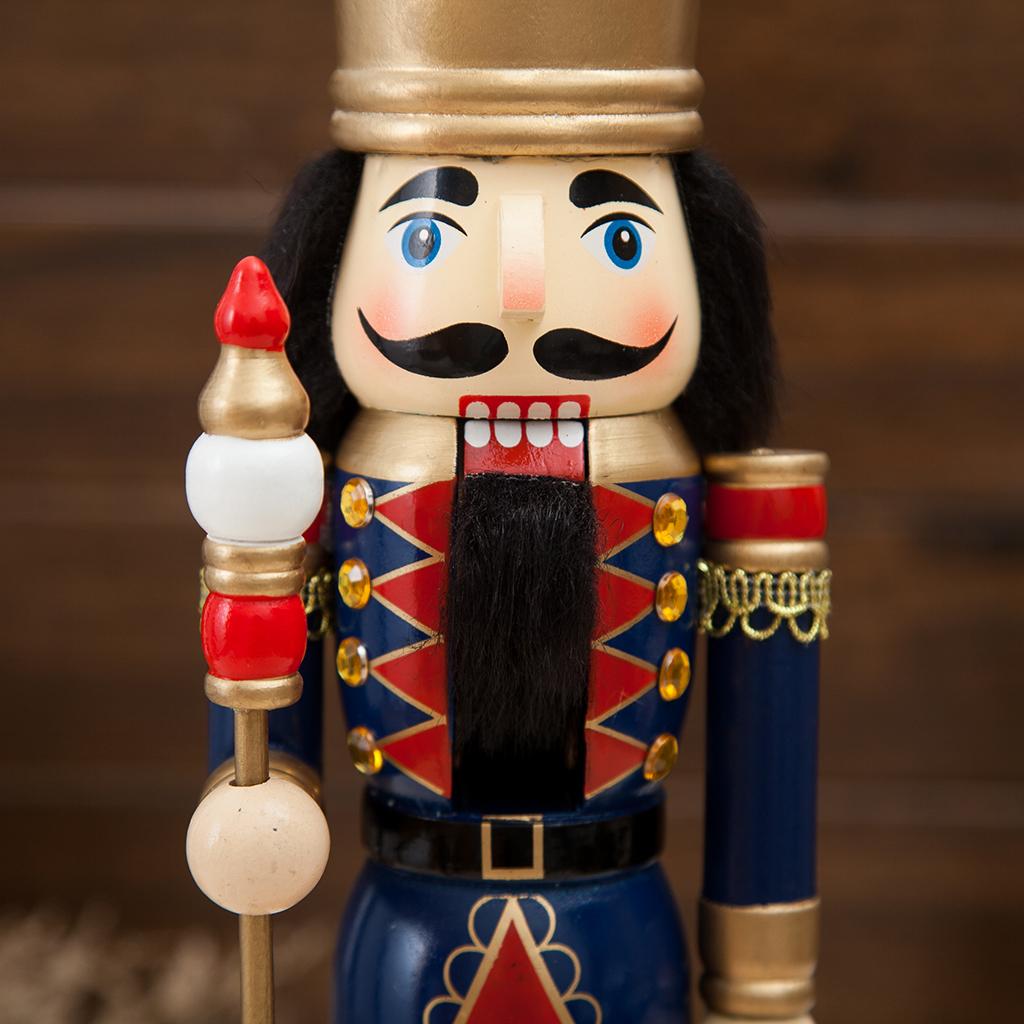 38/25cm Wooden Nutcracker Puppet Toy Solider King Handcraft Gift | eBay