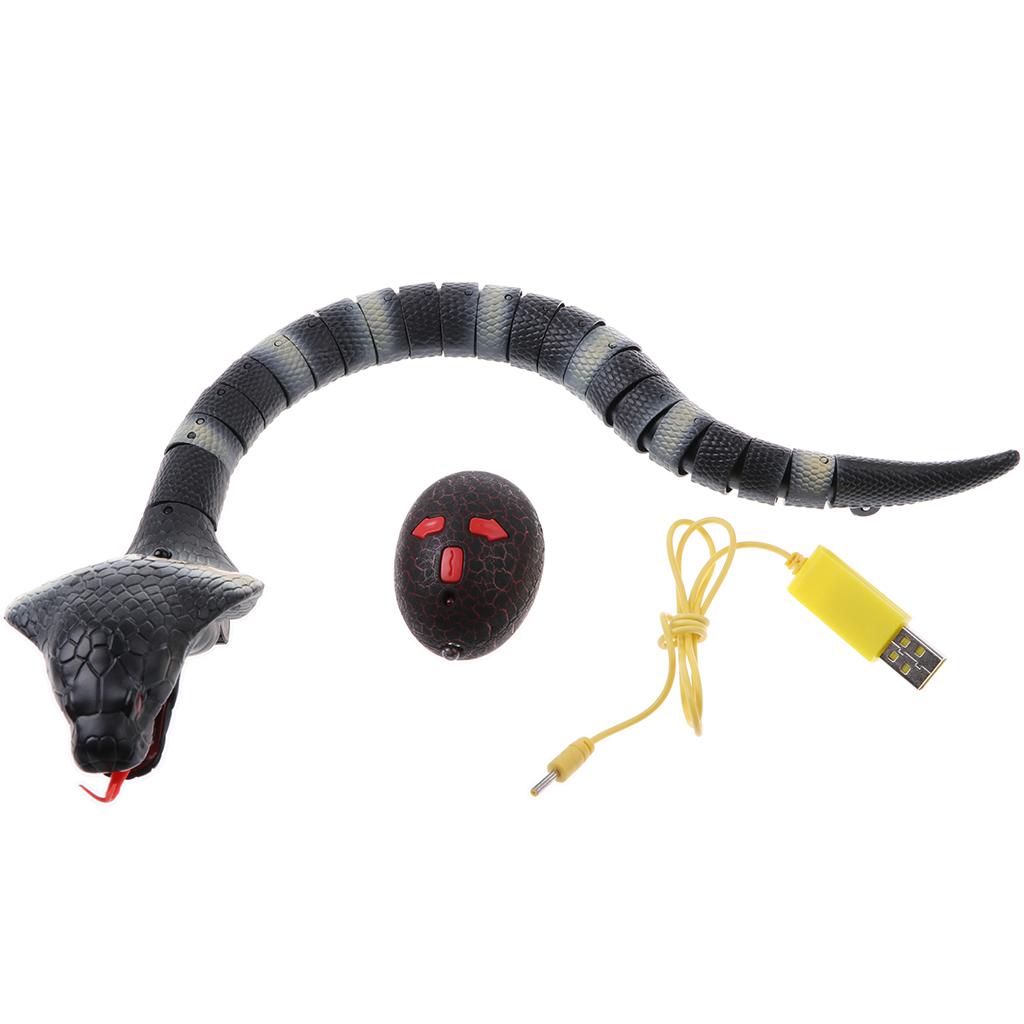 Simulated Scary Trick Toy Remote Control Moving Quickly Snake King Cobra Model 