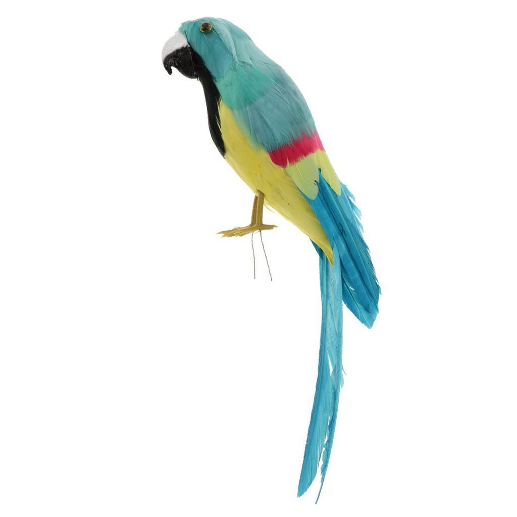 Fake Artificial Parrot Macaw Feather Bird Garden Home Lawn Figurine ...