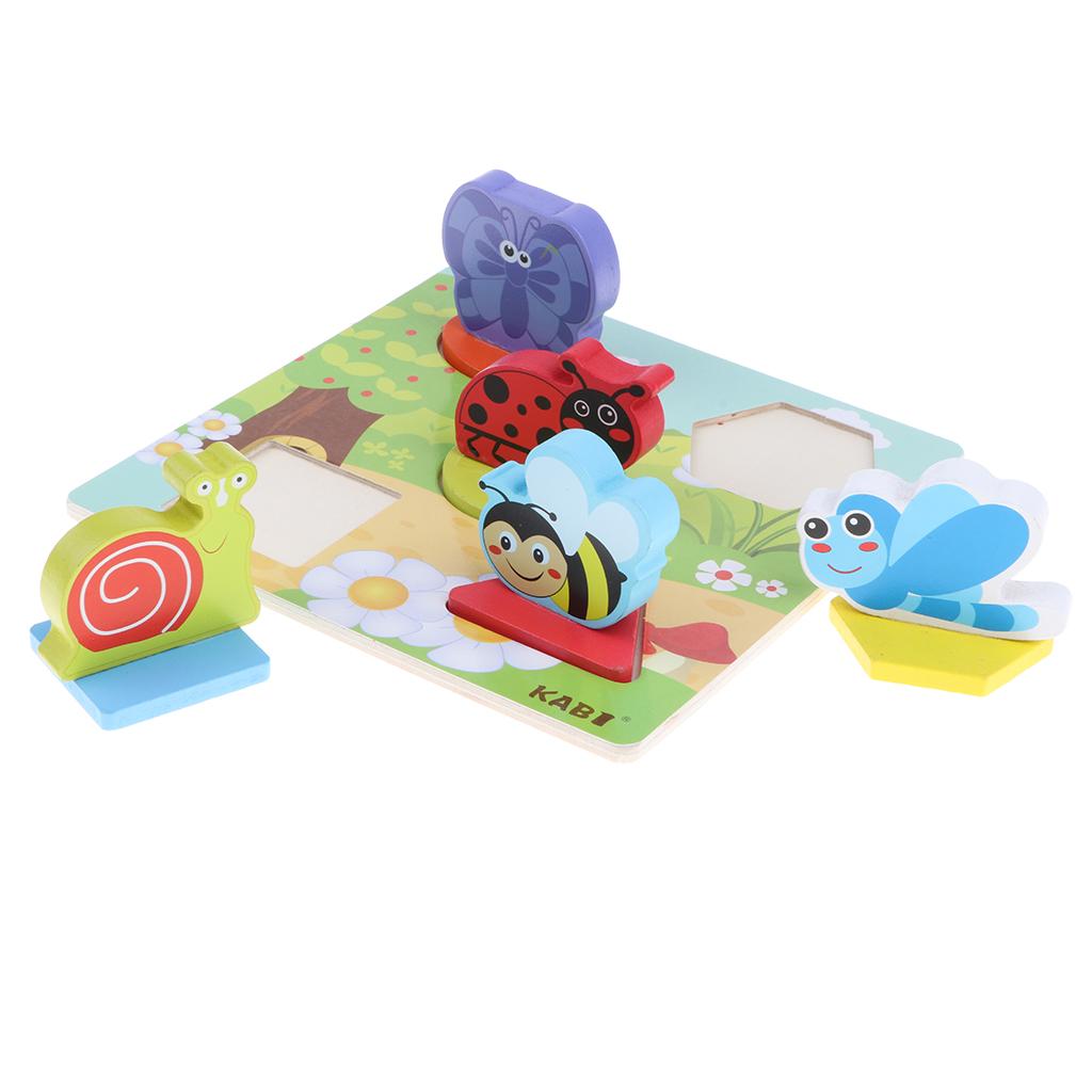 Wooden 3D Jigsaw Puzzle Baby Toddler Educational Learning Toy - Garden