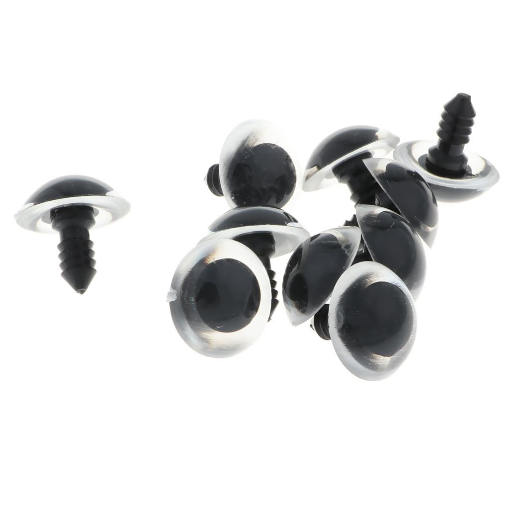 10pcs Plastic Safety Toy Eyes + Glitter Nonwovens + Washer 20mm Pink