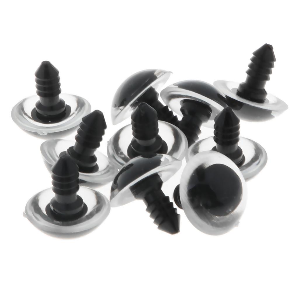 20 Pieces Plastic Safety Toy Eyes & Glitter Nonwovens & Washer 24mm