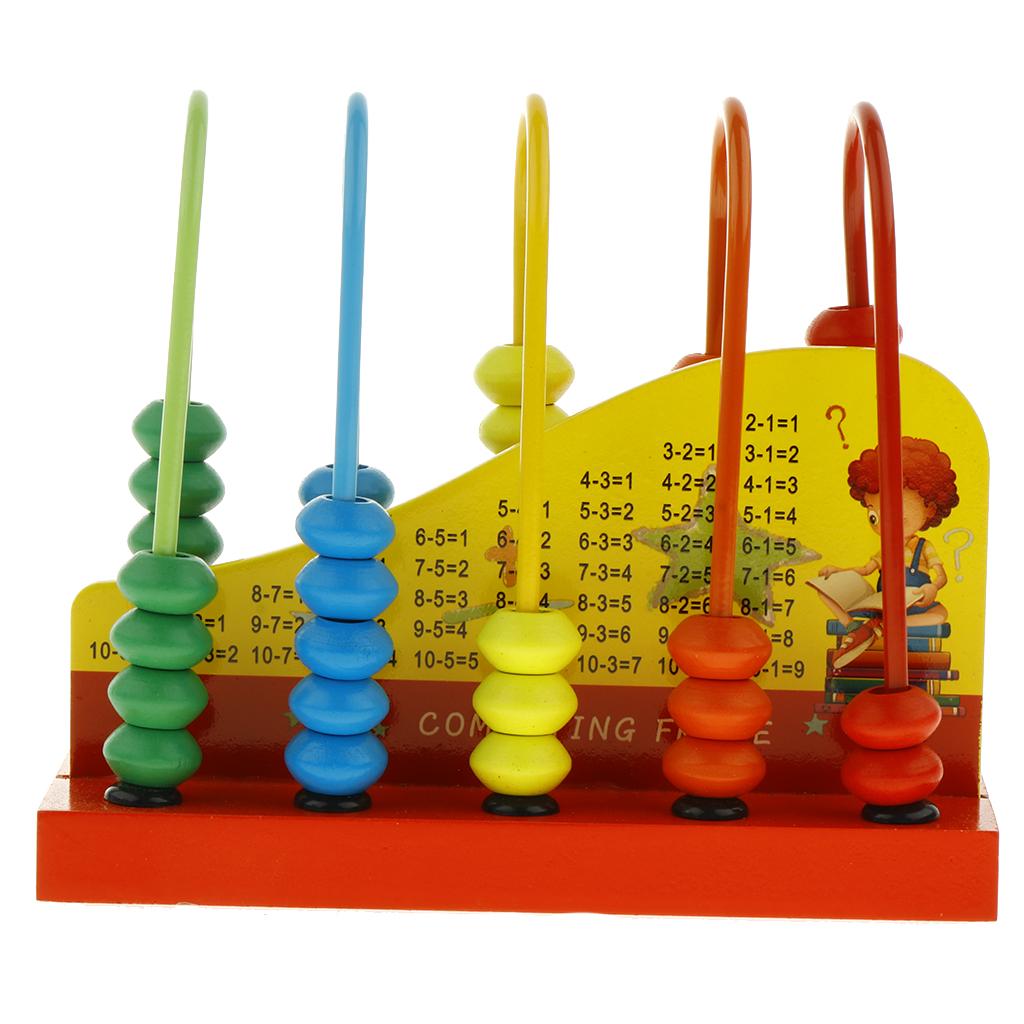 TOYANDONA Abaco Classico In Legno 15x15 Cm - Giocattolo Educativo Per Bambini, Matematica E Conteggio Con Perline Colorate