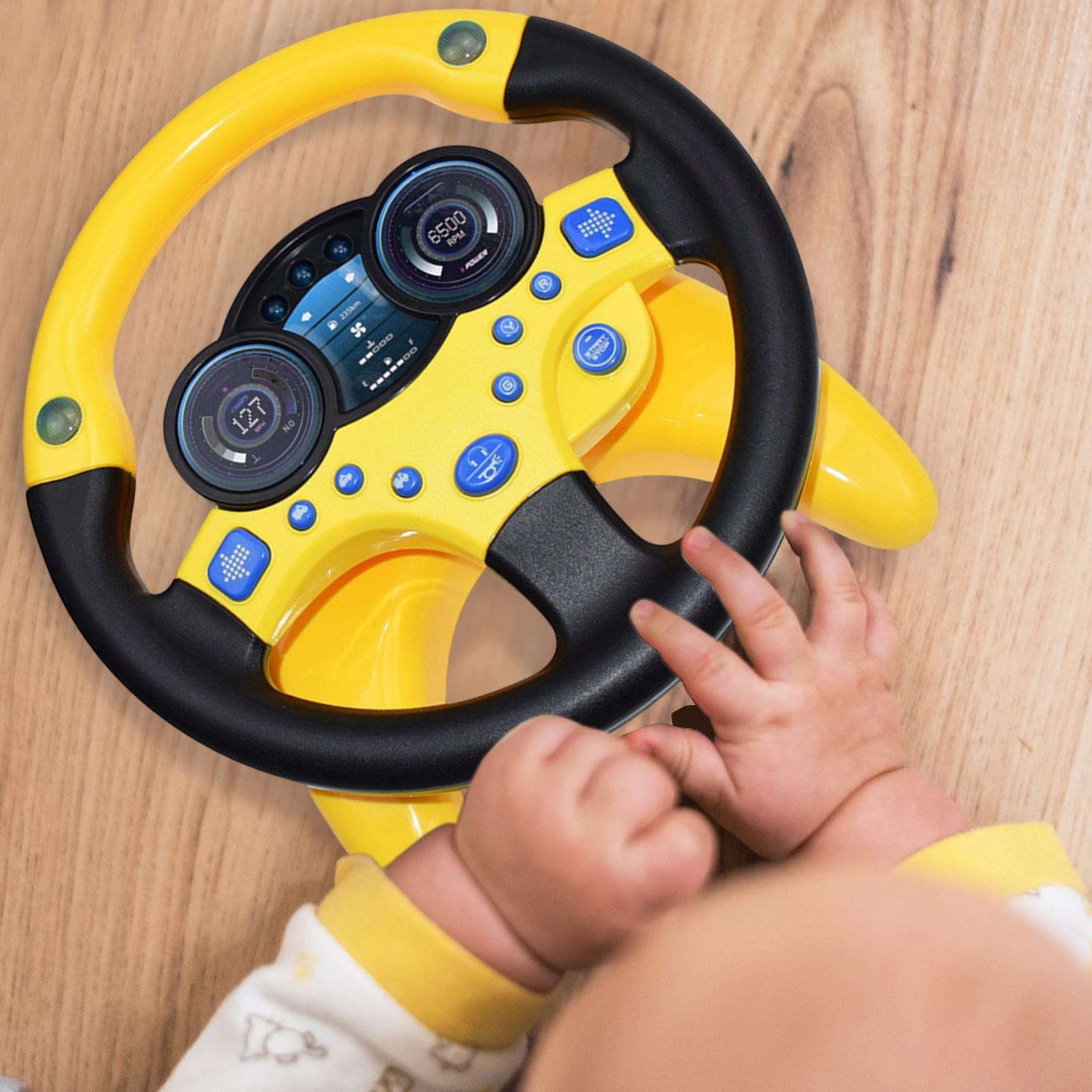 Driving Steering Wheel Toy with Flashing Lights Education Development-Yellow