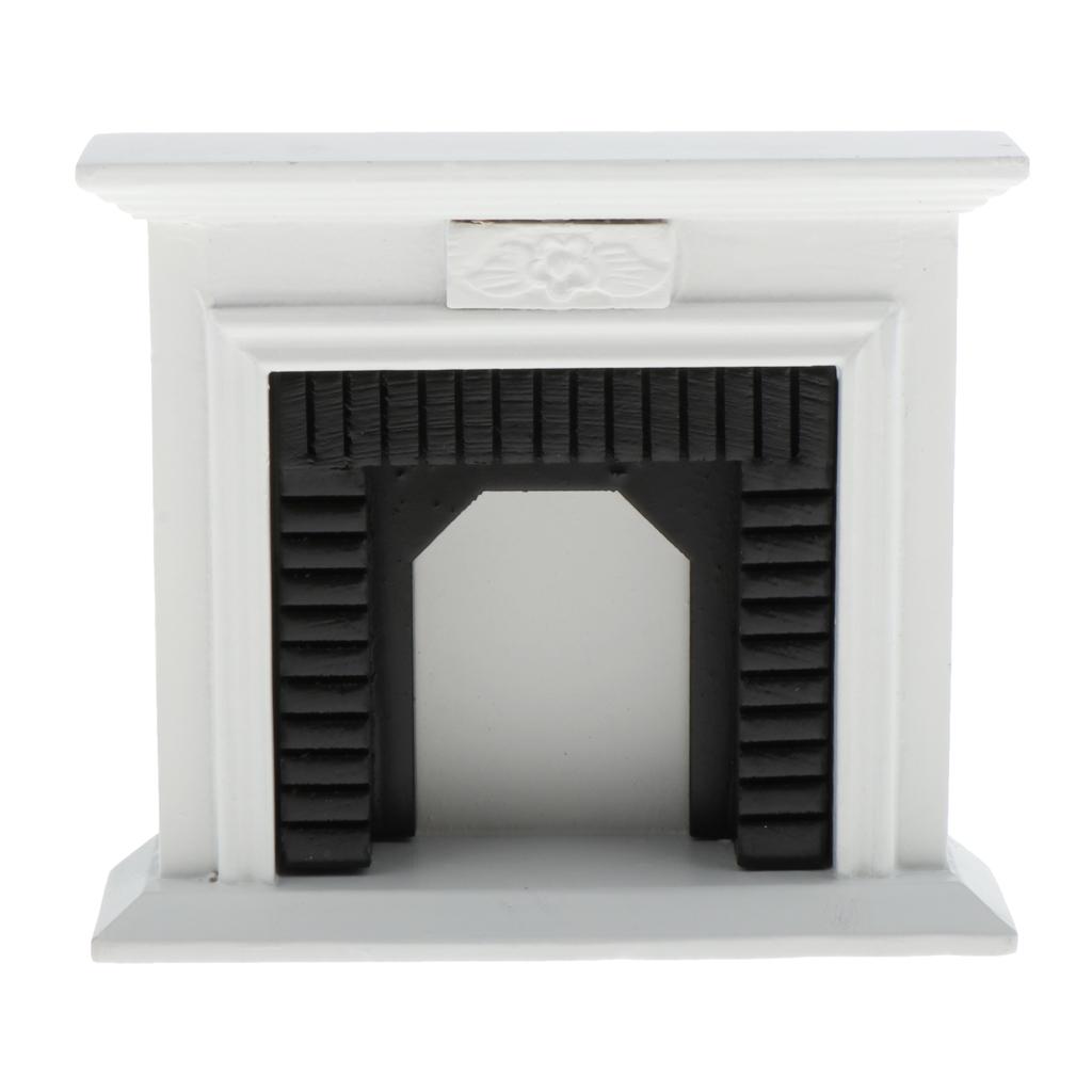 Dollhouse Furniture 1:12 Scale Miniatures White Fireplace Model Accessories