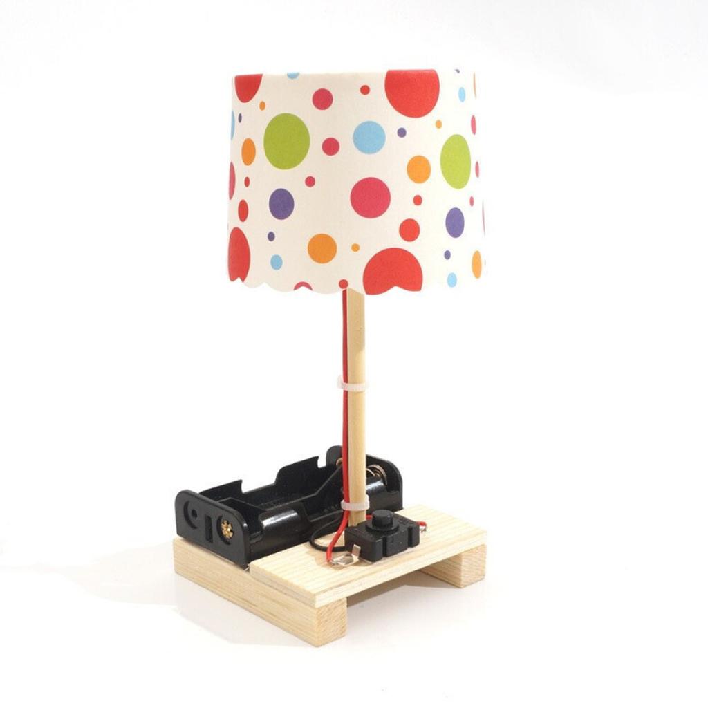 Kids DIY STEM Toy Wooden Science Experiment Kits Desk Lamp