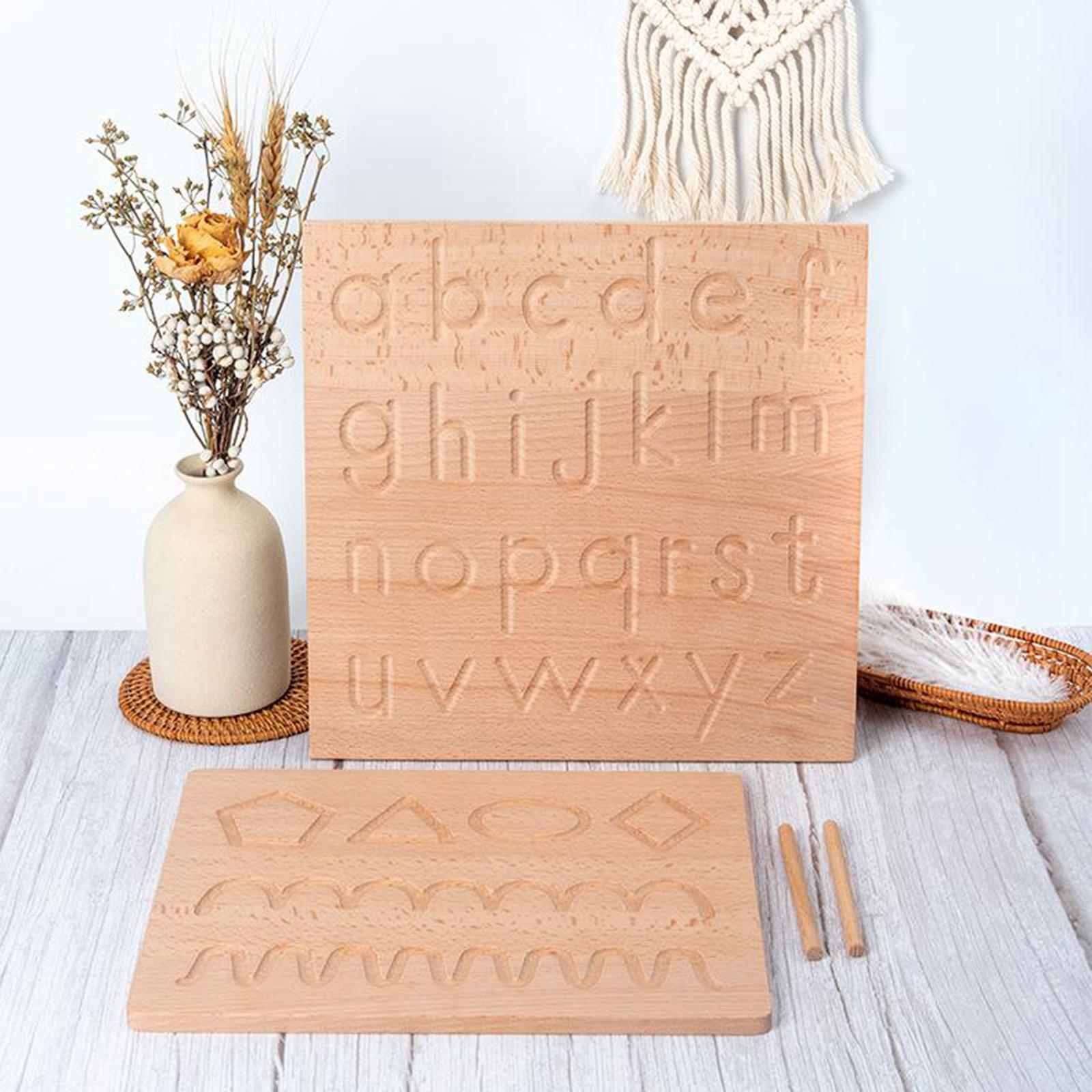 Montessori Tracing Boards Double Sided Wooden Learning Material Number