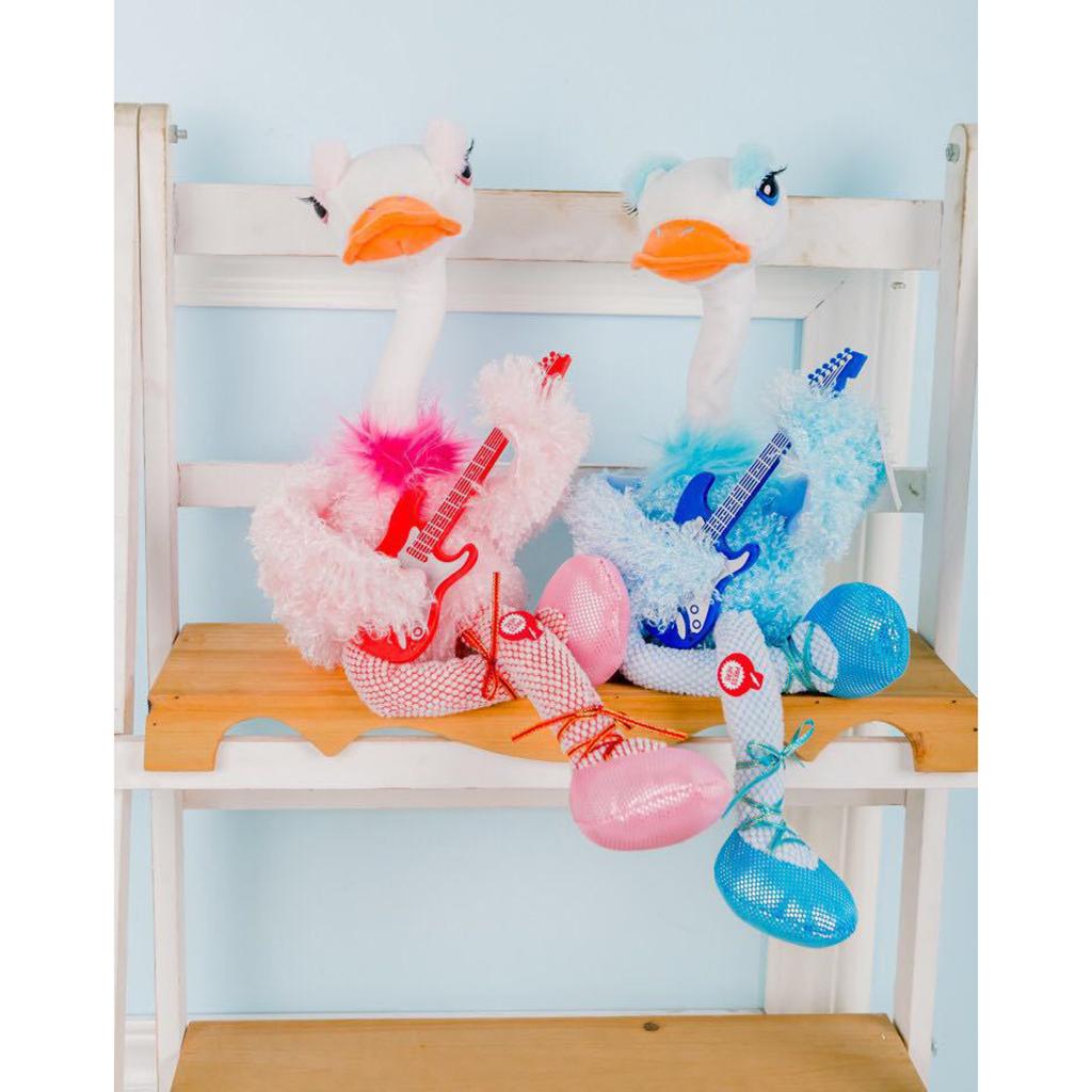 Electric Plush Flamingo Cartoon Dancing Singing Music Stuffed Toys Blue