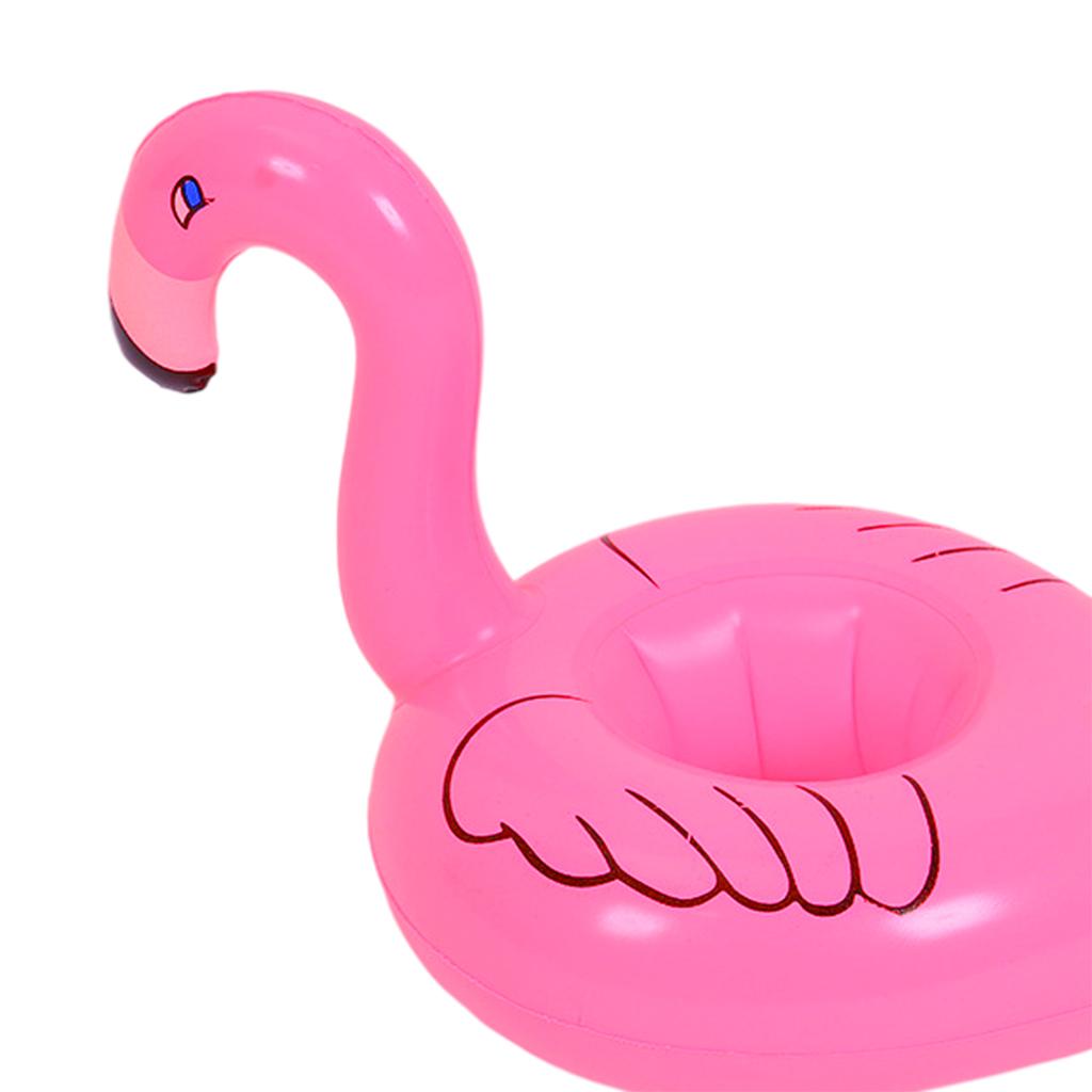 2xInflatable Floating Drink Can Cup Holder for Swimming Pool Beach Flamingo