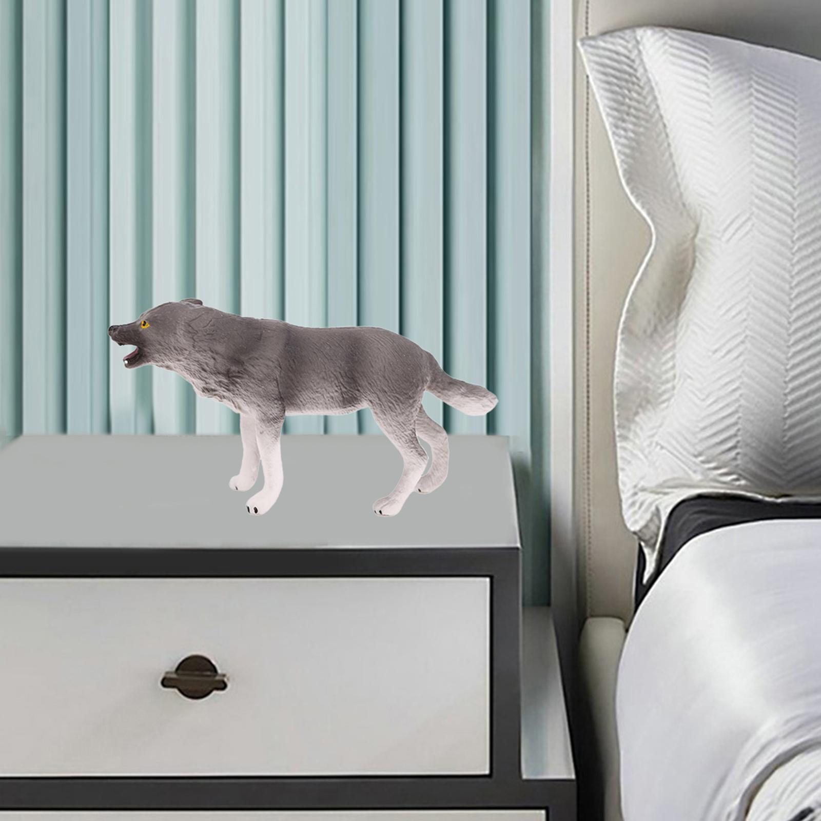 5 Piece Wolf Figurines Preschool Miniature Animal Toy BPA Free Boys Girls