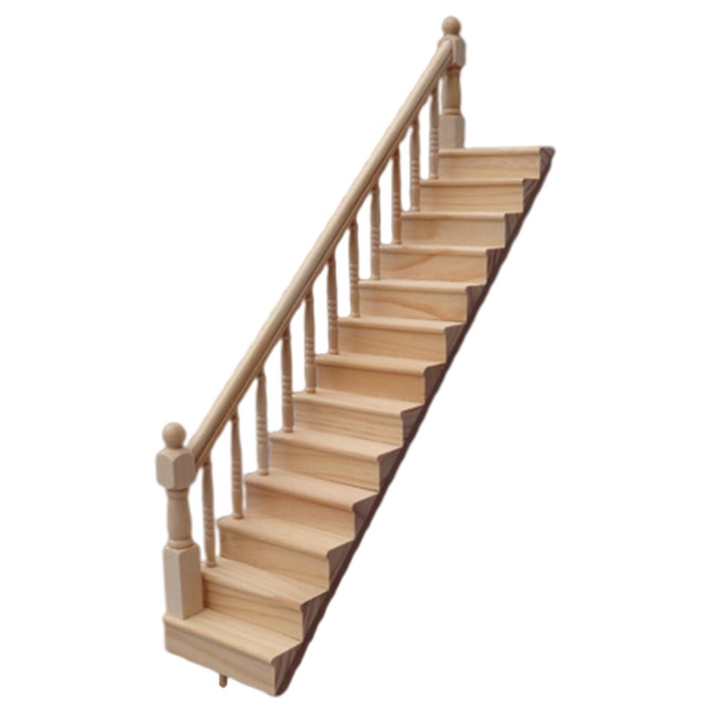 Miniature 1/12 Scale Doll House Staircase Model Wood DIY