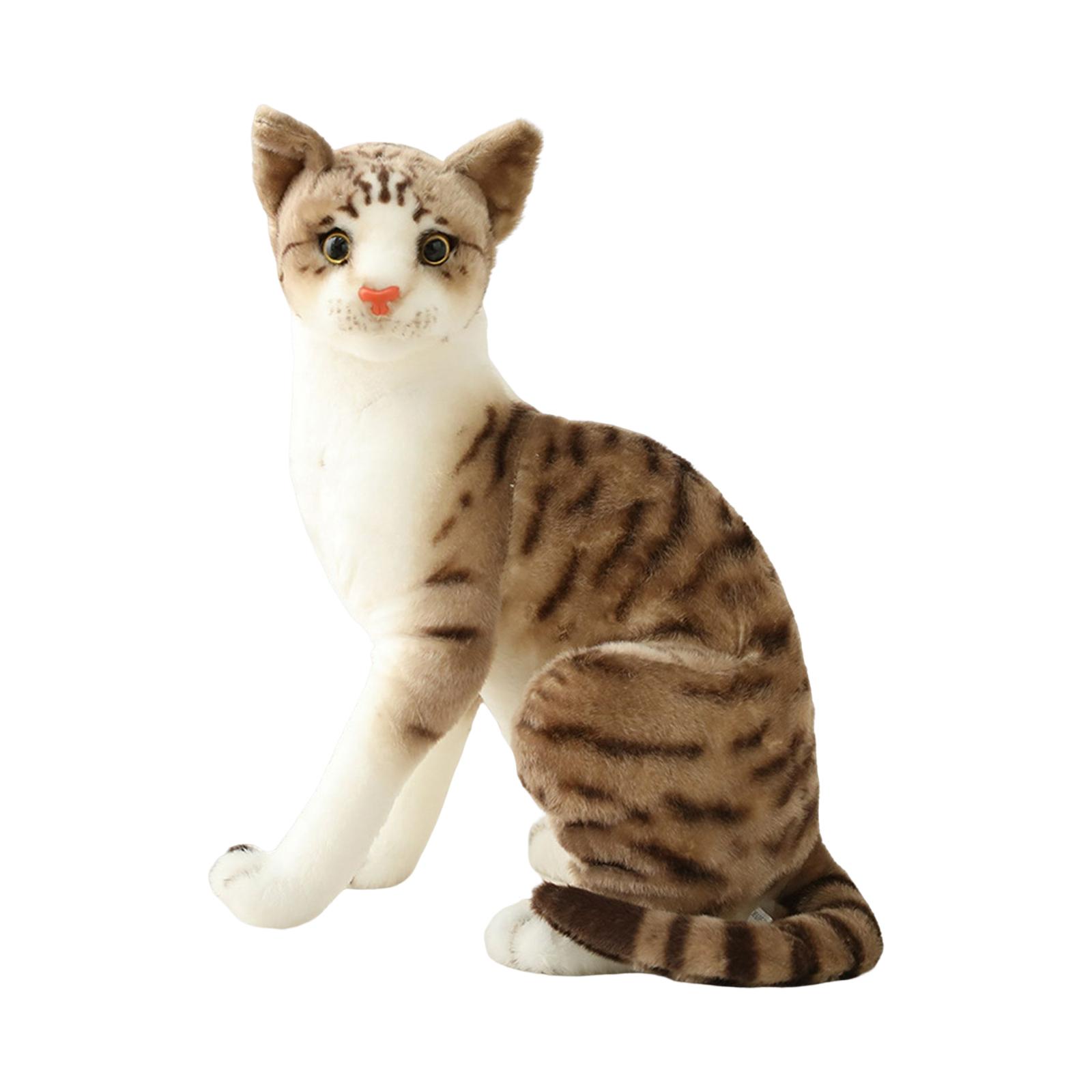 2pcs Simulation Siamese Cats Animal Plush Padding Stuffed for Birthday Gift