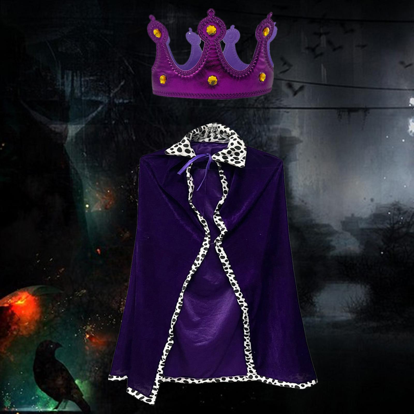 King Robe Kids Halloween Costume Cosplay Role Play Preschool Dress up Purple