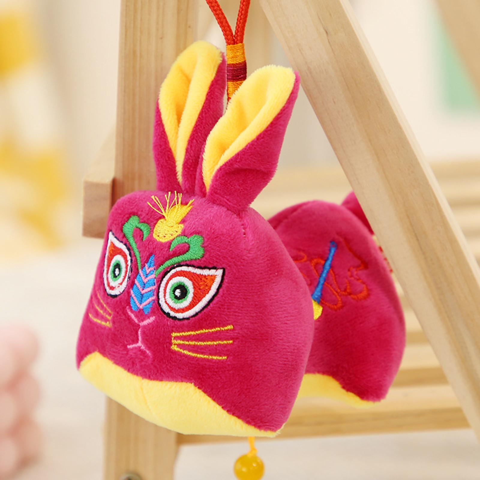 Rabbit Ornament Plush Hanging Festival Stuffed Pendant for car Pink