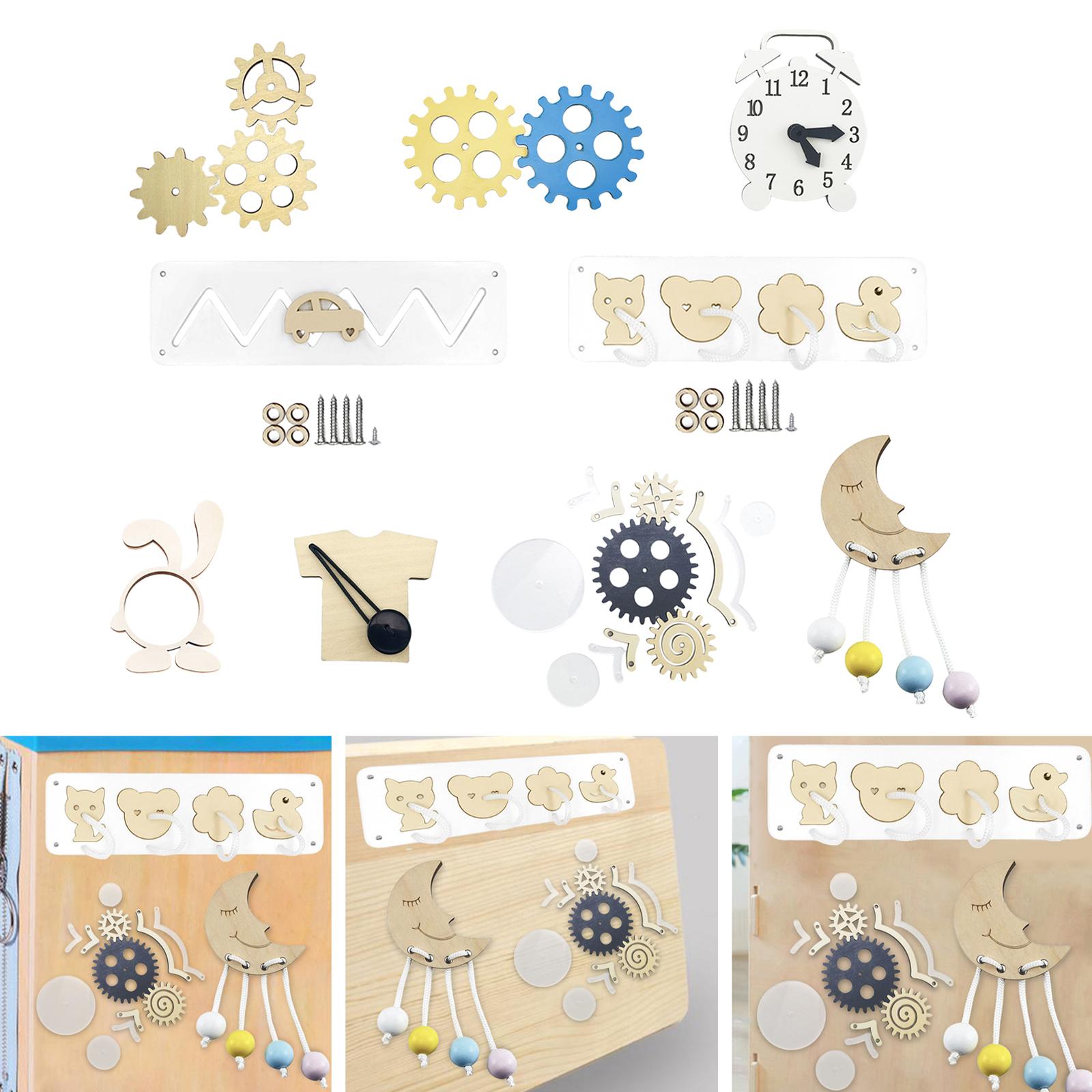 Wooden Busy Board DIY Accessories Cognition Game Early Educational Toys