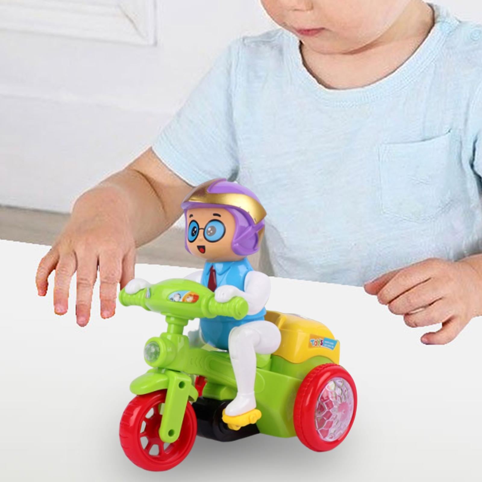 360 Rotation Motorcycle Vehicle Rollover for Toddlers Boys Girls green