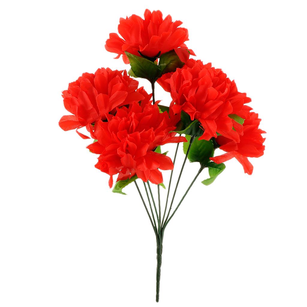 Chrysanthemum Artificial Bouquet Cemetery Flowers Home Decoration Red