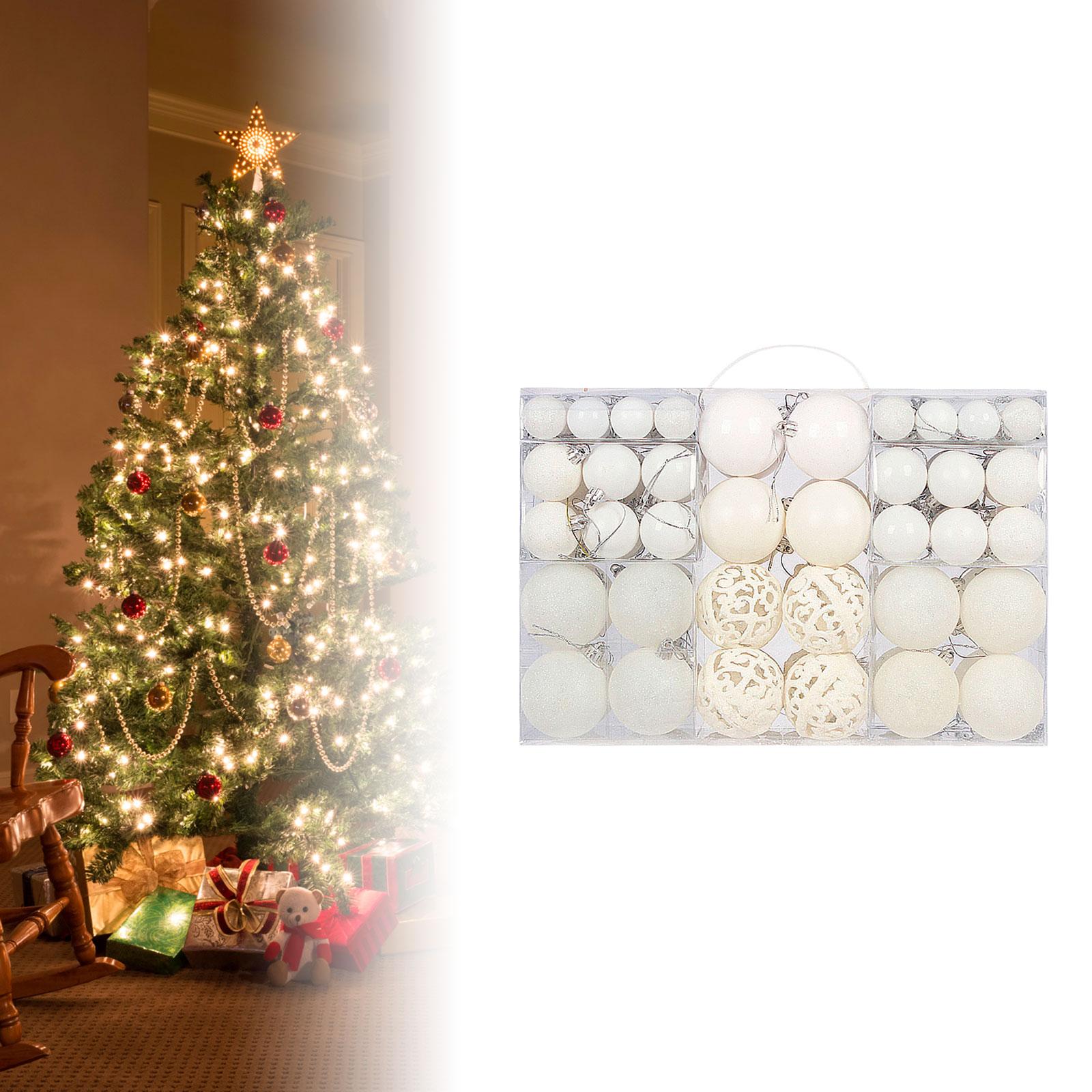 100Pcs Christmas Ball Ornaments Hanging Xmas for Anniversary Wedding Festive white