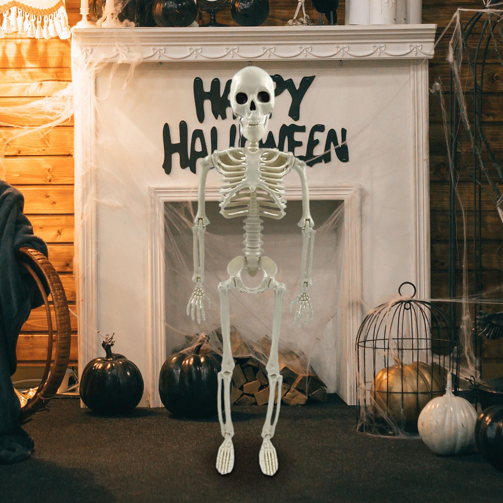Halloween Skeleton Figurine Full Body Movable Joints Skeletons for Lawn Home