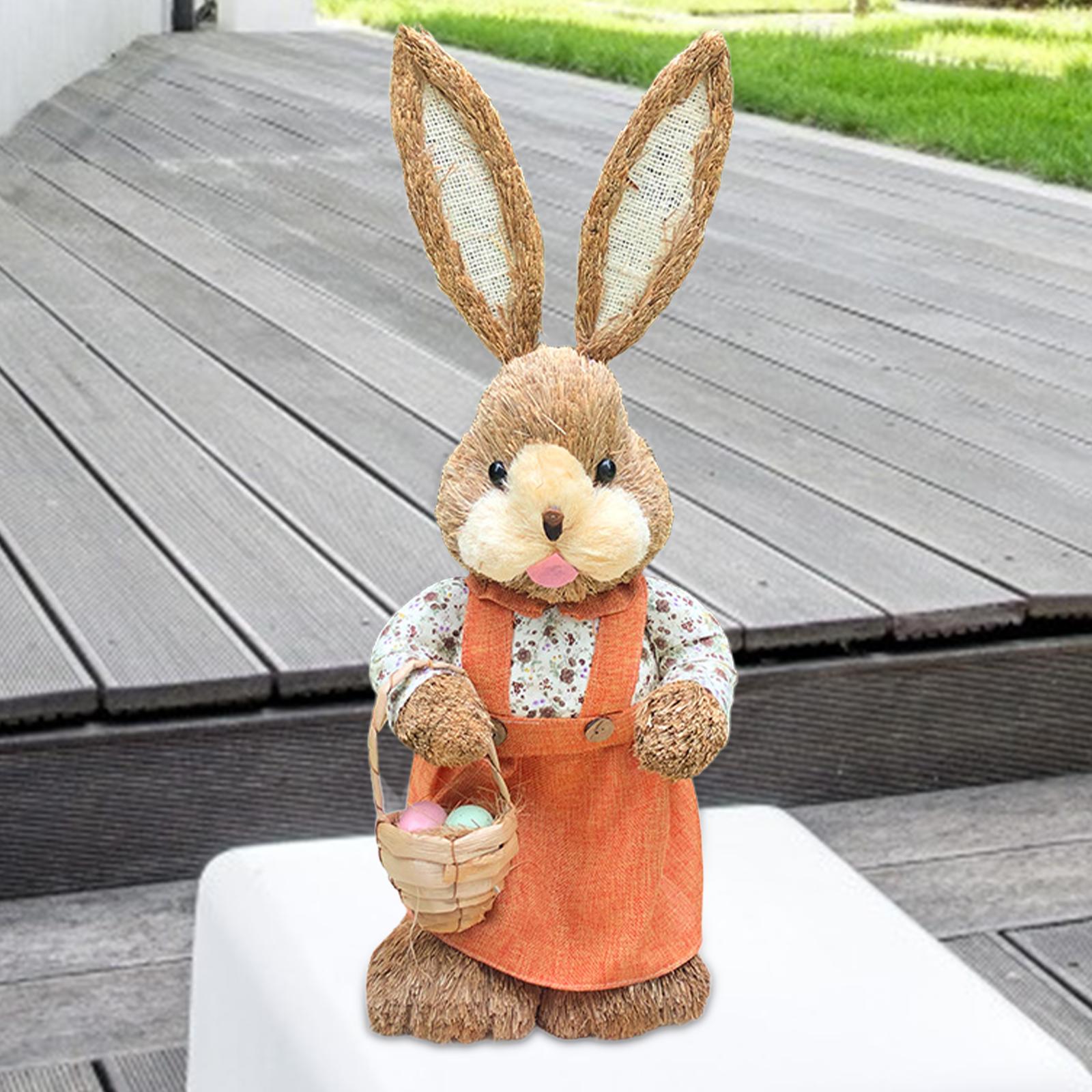 Easter Bunny Figurine Cartoon Easter Decor for Yard Indoor Outdoor Bookshelf Style A