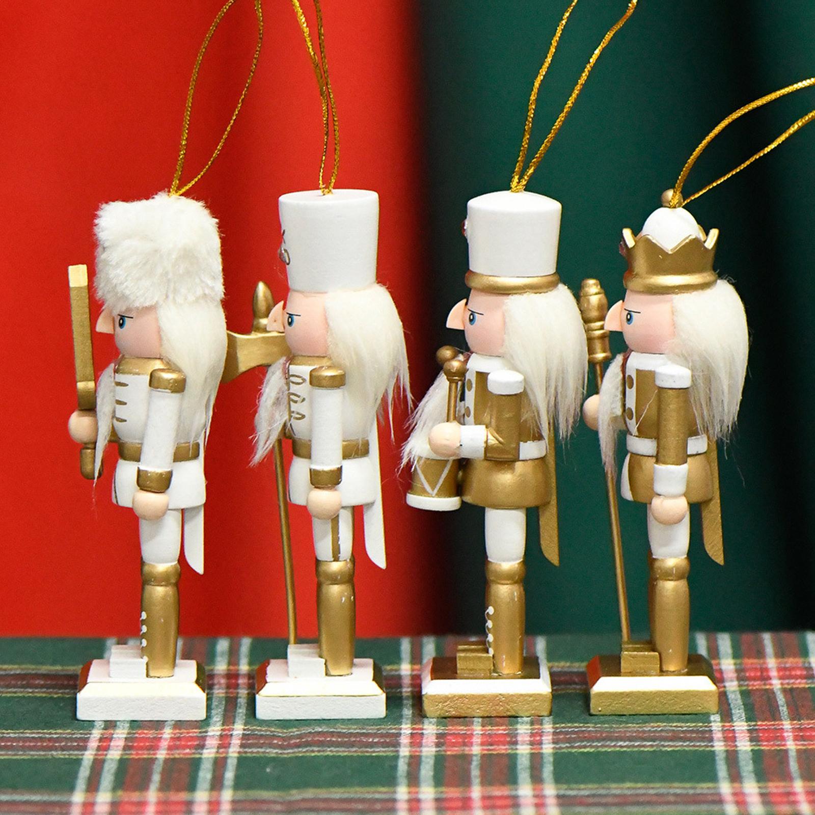 4x Nutcracker Figurine Nutcracker Statue for Fireplace Christmas Tree Mantel
