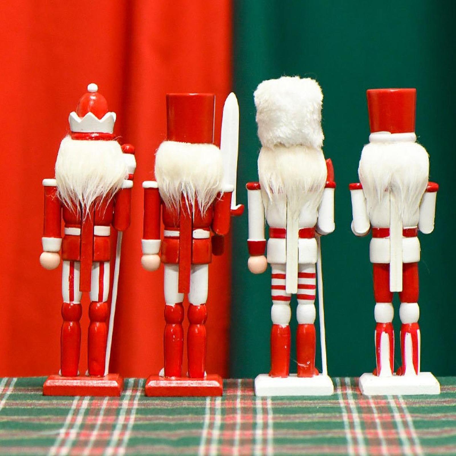4Pcs Nutcracker Figurines Christmas Nutcracker for Home Party Favors Holiday