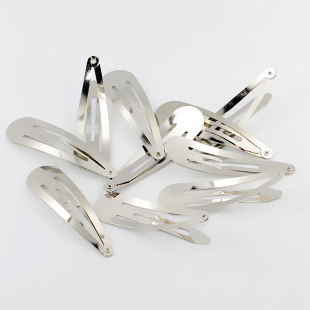 20pcs Sliver Metal Hairpins Hair Clips Snap Barrette Water Drop Design