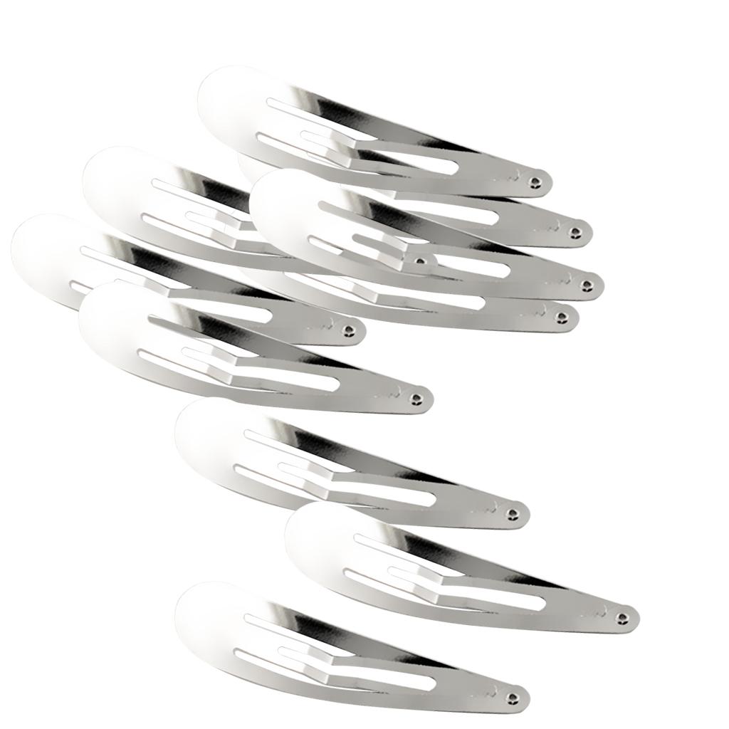 5x10pcs Sliver Metal Hairpins Hair Clips Snap Barrette Water Drop Design 7cm