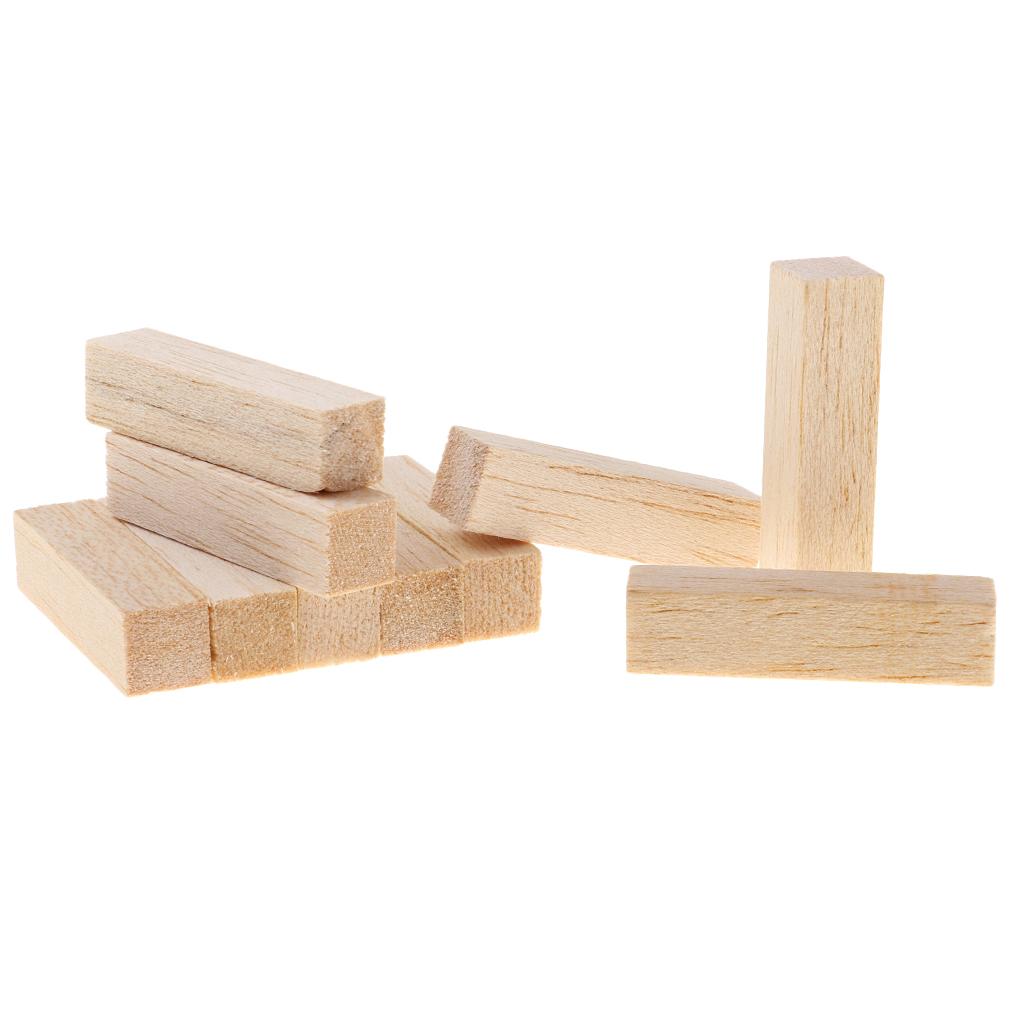 10pcs Square Balsa Wood Stick Block for Kids DIY Christmas Ornament 50 ...