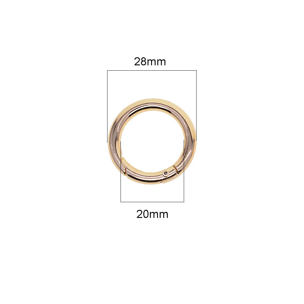 2x10pcs 28mm Round Spring Snap Hooks carabiner key chain key ring  golden