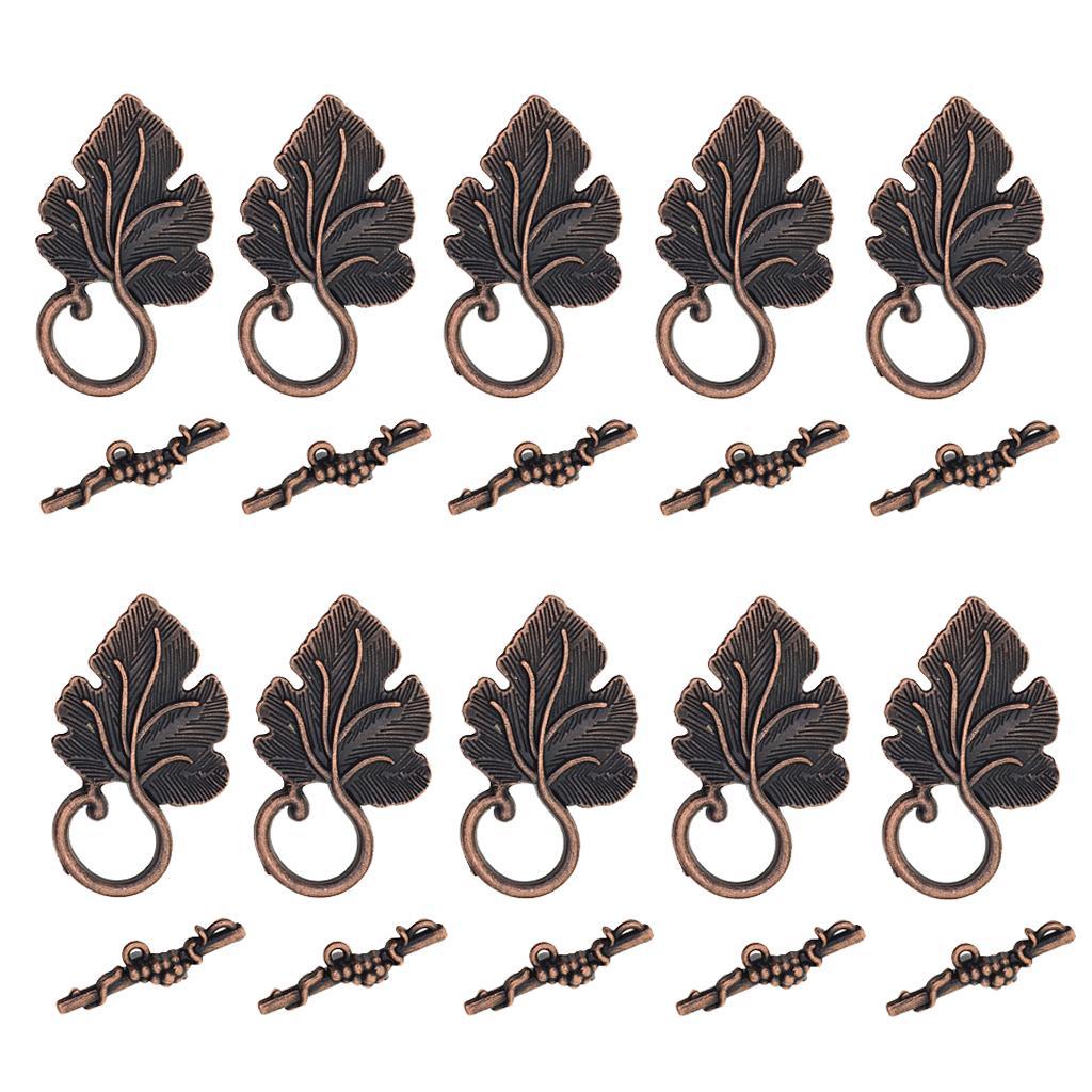 10 sets Leaf Shape OT Toggle Clasp Connectors Necklace Jewelry DIY Hooks