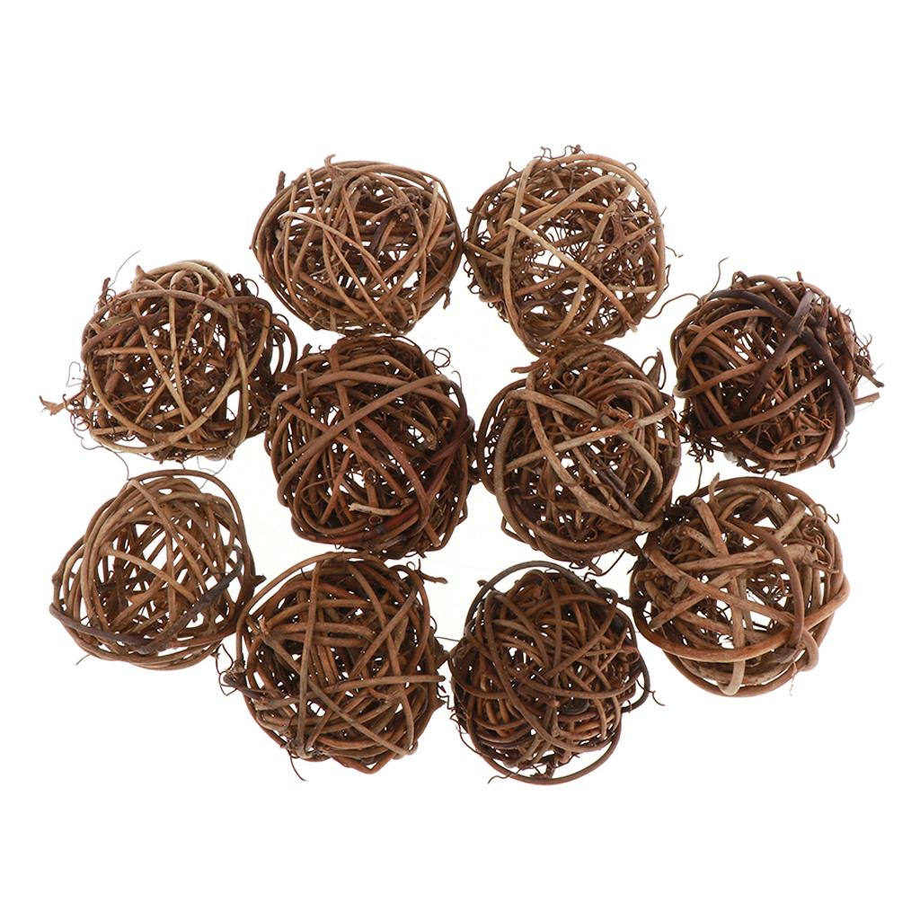 10pcs Natural Handmade Rattan Vine Ball DIY Ornaments Crafts  natural