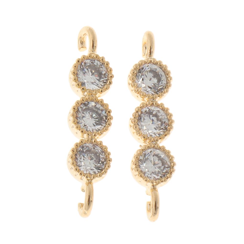 2Pieces Zircon Pendant Crystal Conector Charms DIY Making Supplies Crafting