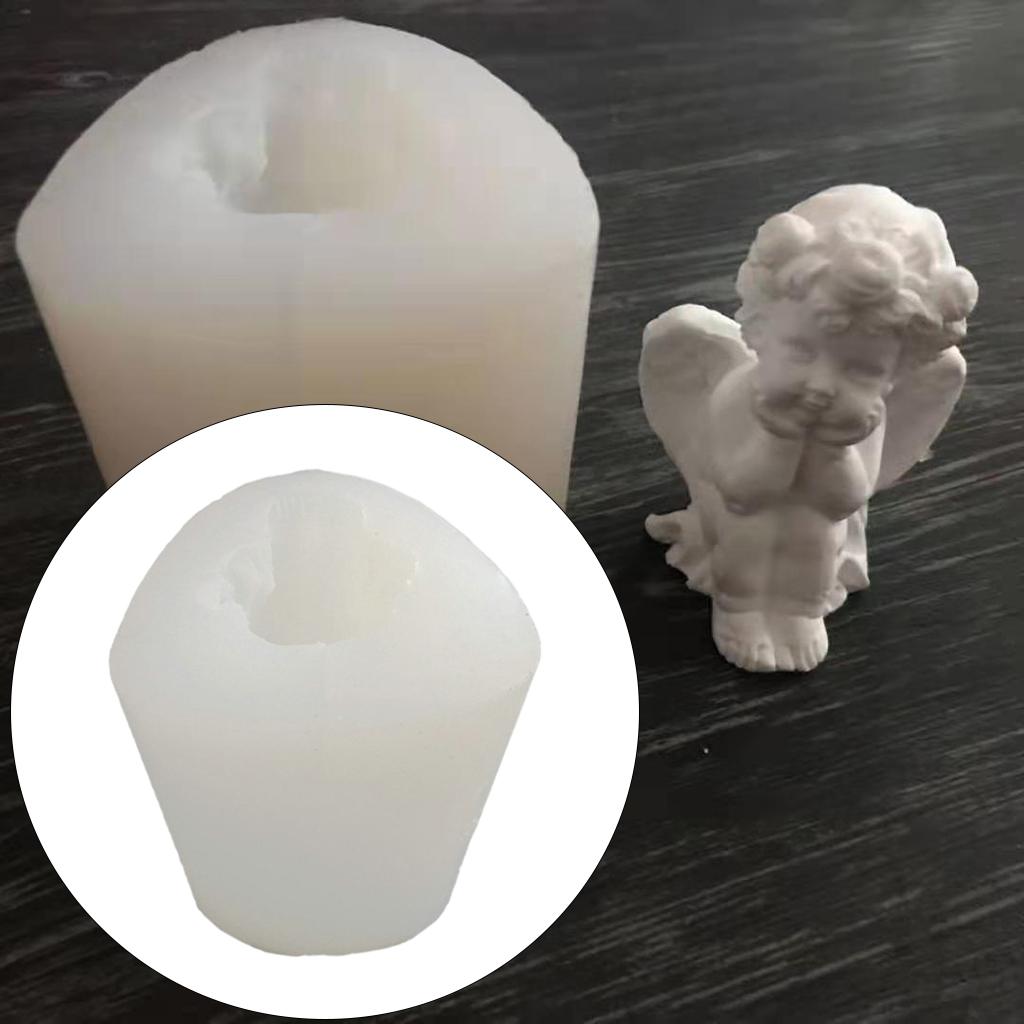 3D Angel Statue Mold Cherub Resin Plaster Crafts Candles Silicone Mould