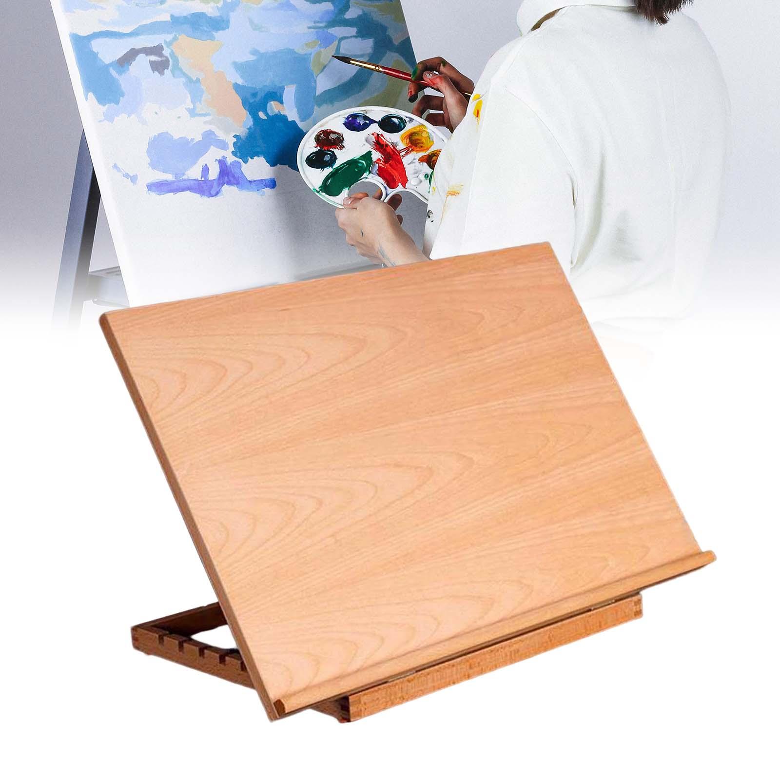 Portable Painting Easel Adjustable 4 Position Desktop Artwork Rack Wooden