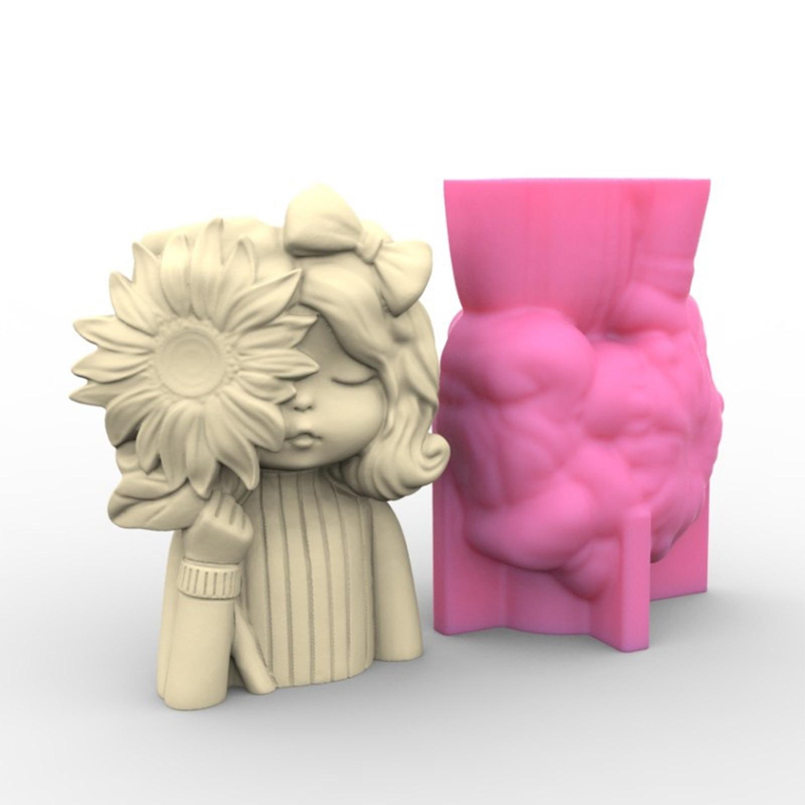 Succulent Planter DIY Epoxy Resin Homemade Girl Flowers Pot Silicone Mould