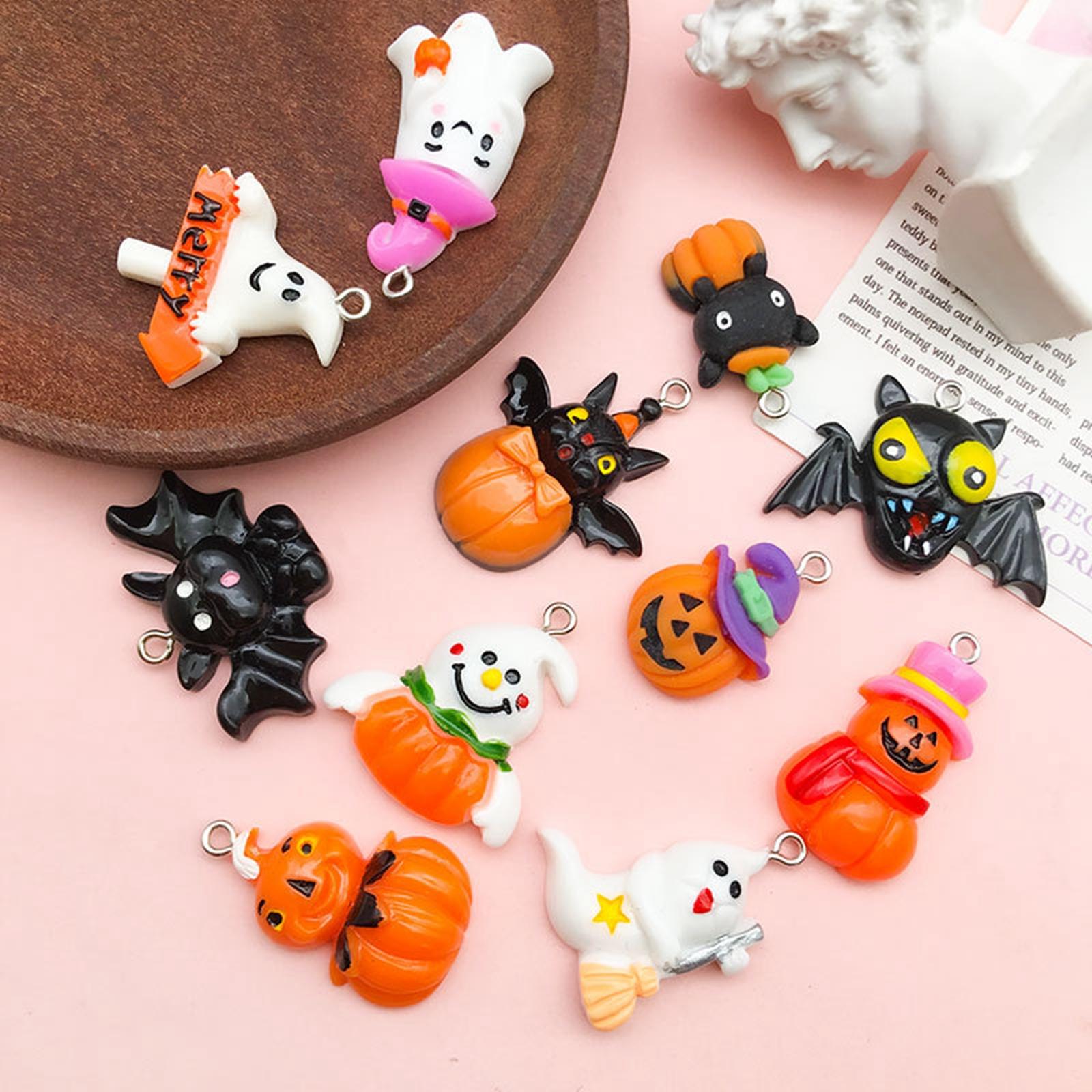 11 Pieces Halloween Pendant Charms Bat Keychain Pendant for Scrapbook Crafts