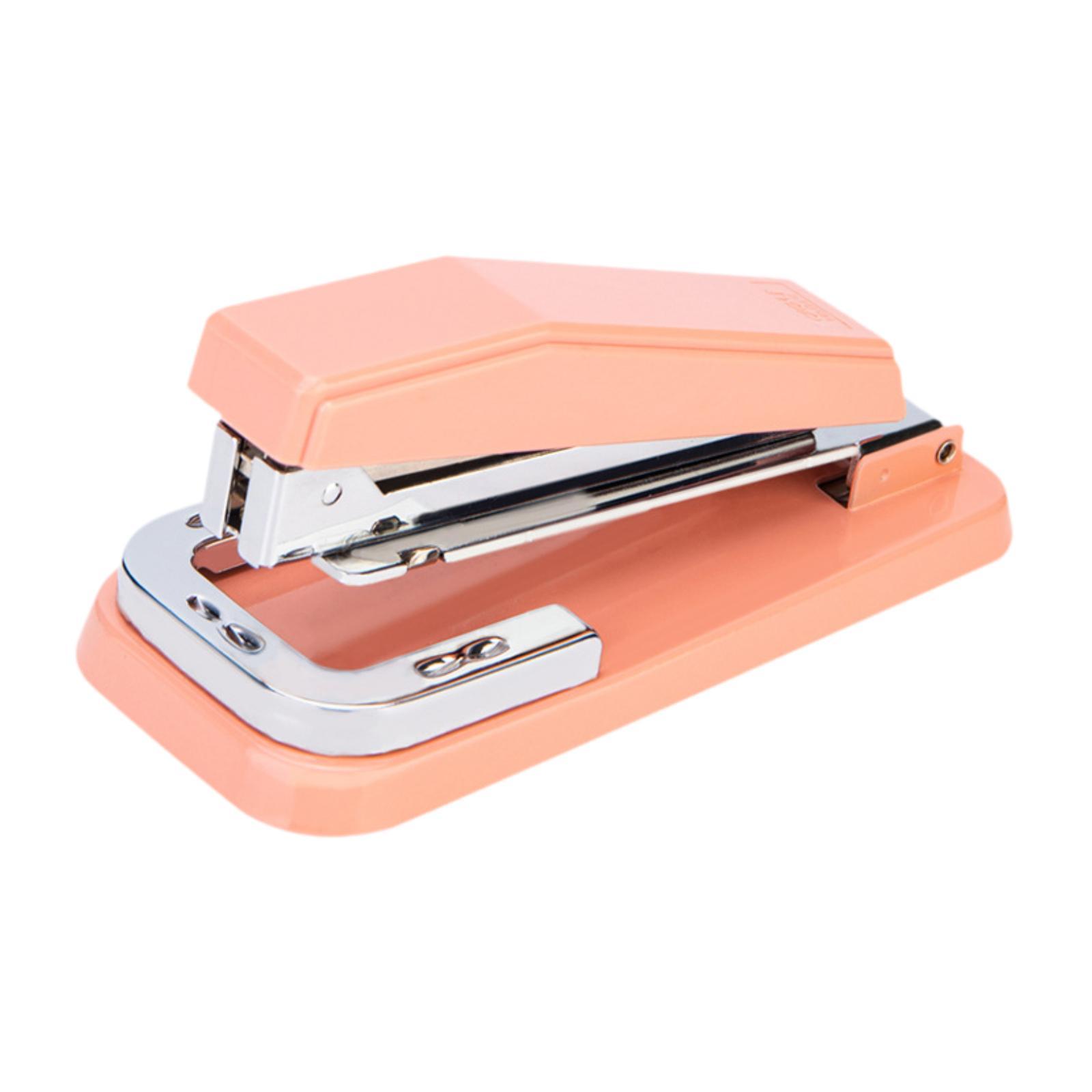 Heavy Duty Stapler Ergonomic Lightweight Desktop Stapler for Booklet Binding Pink