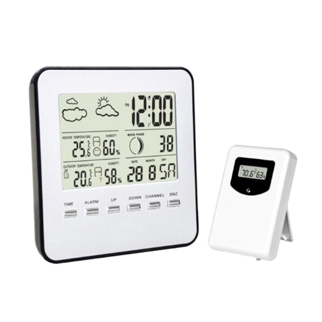 Digits LCD Display Humidity Temperature Clock Thermometer Barometer Clock