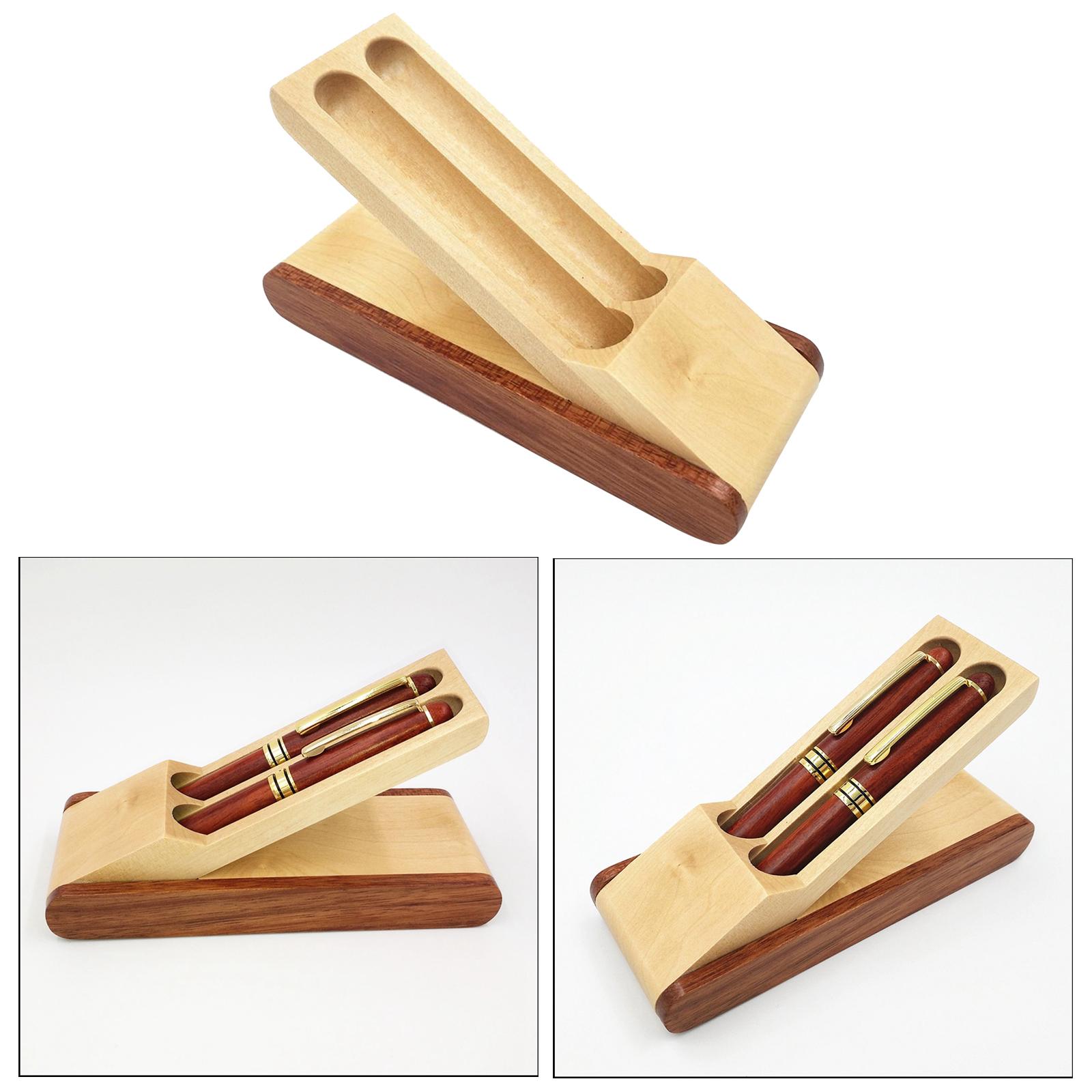 Handmade Wooden Ballpoint Pen Storage Box Writing Case Holder