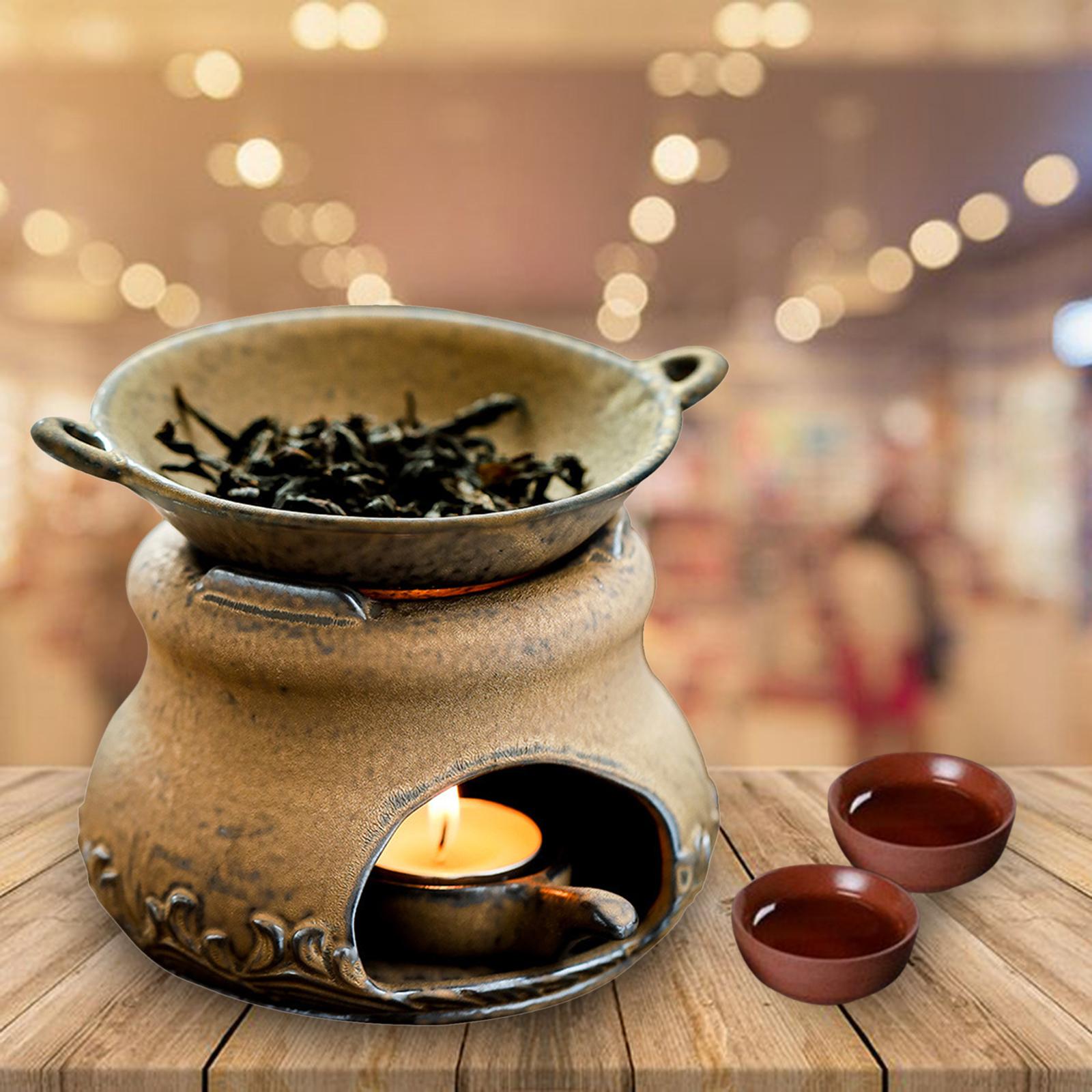 Ceramic Incense Aroma Burner Essential Wax Oil Diffuser Wave pattern set