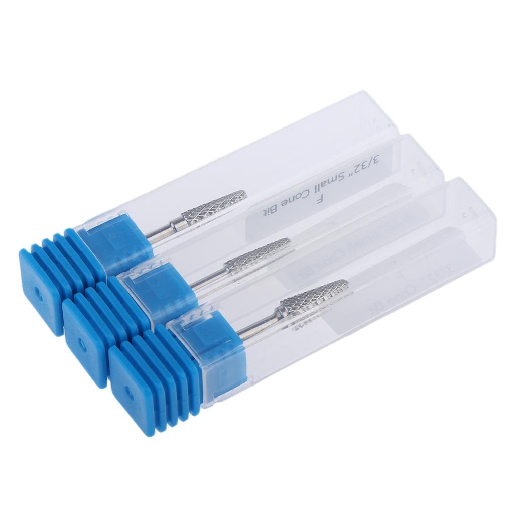 3pcs Tungsten Steel Nail Drill Bit Rotary Burr Files Manicure Pedicure Tool