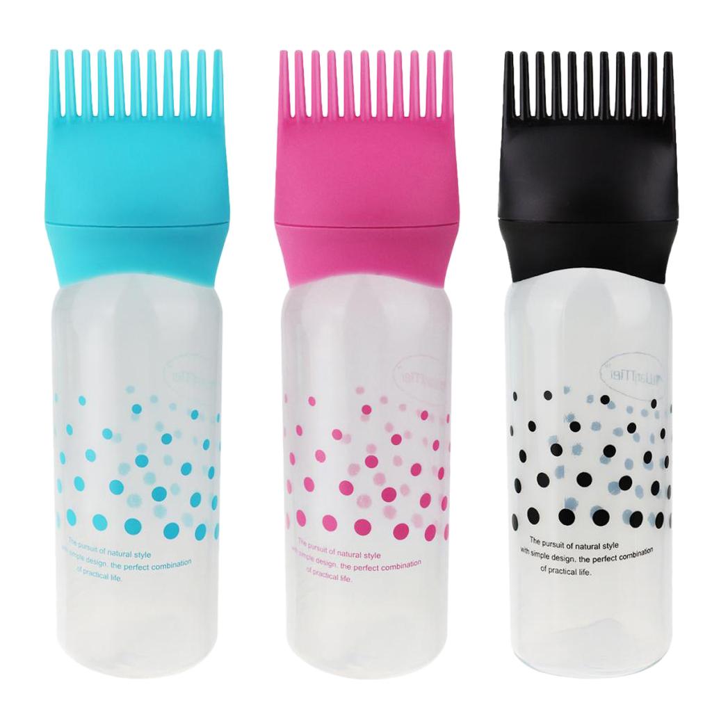3x120ML Empty Hair Dye Dispensing Bottle Salon Hair Dyeing Applicator Blue