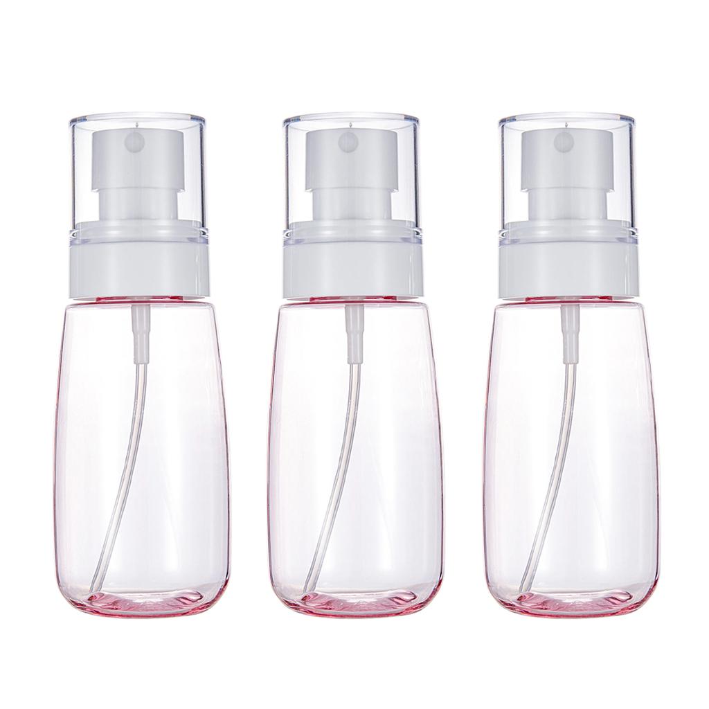 3pcs Empty Plastic Fine Mist Spray Bottle Perfume Container Atomizer 80ml Pink