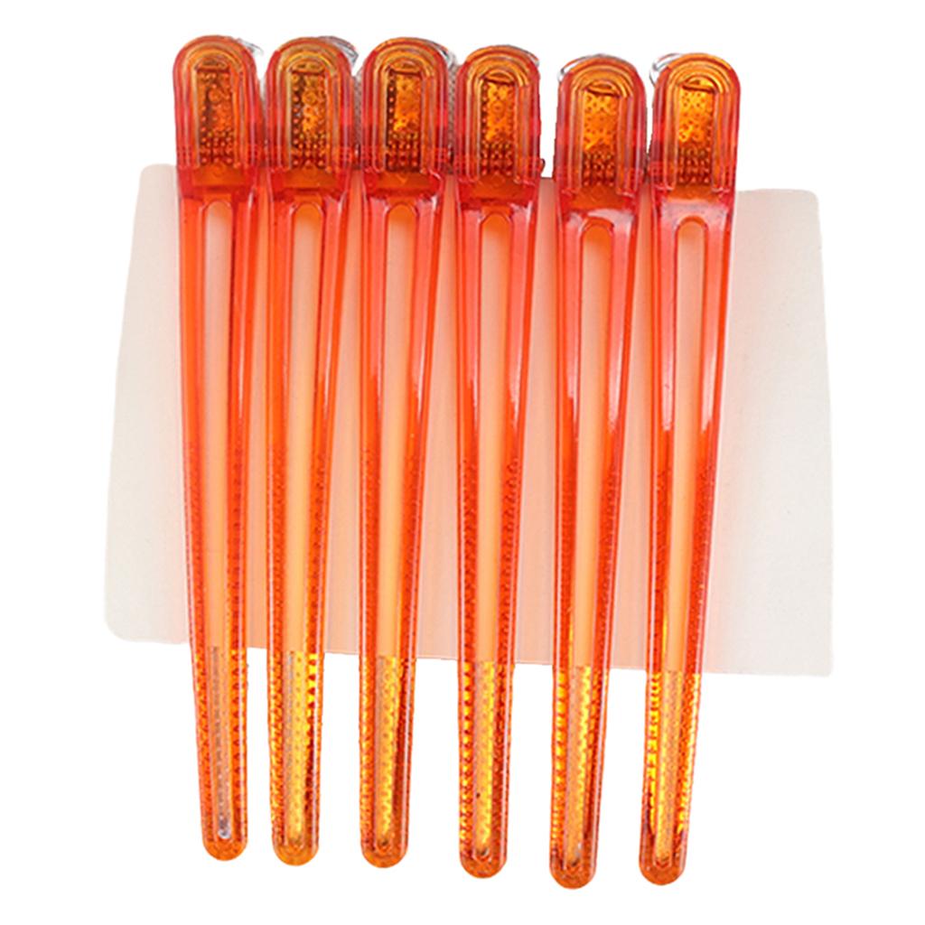 10Pcs Hairdressing Salon Sectioning Clips Clamps Hair Styling Grip Orange