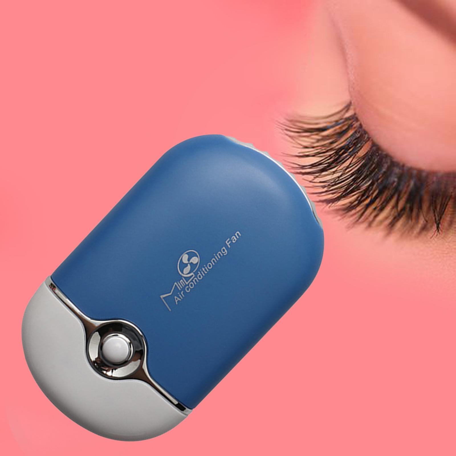 Eyelash Glue Dryer Rechargeable Reusable Low Noise USB for Women blue