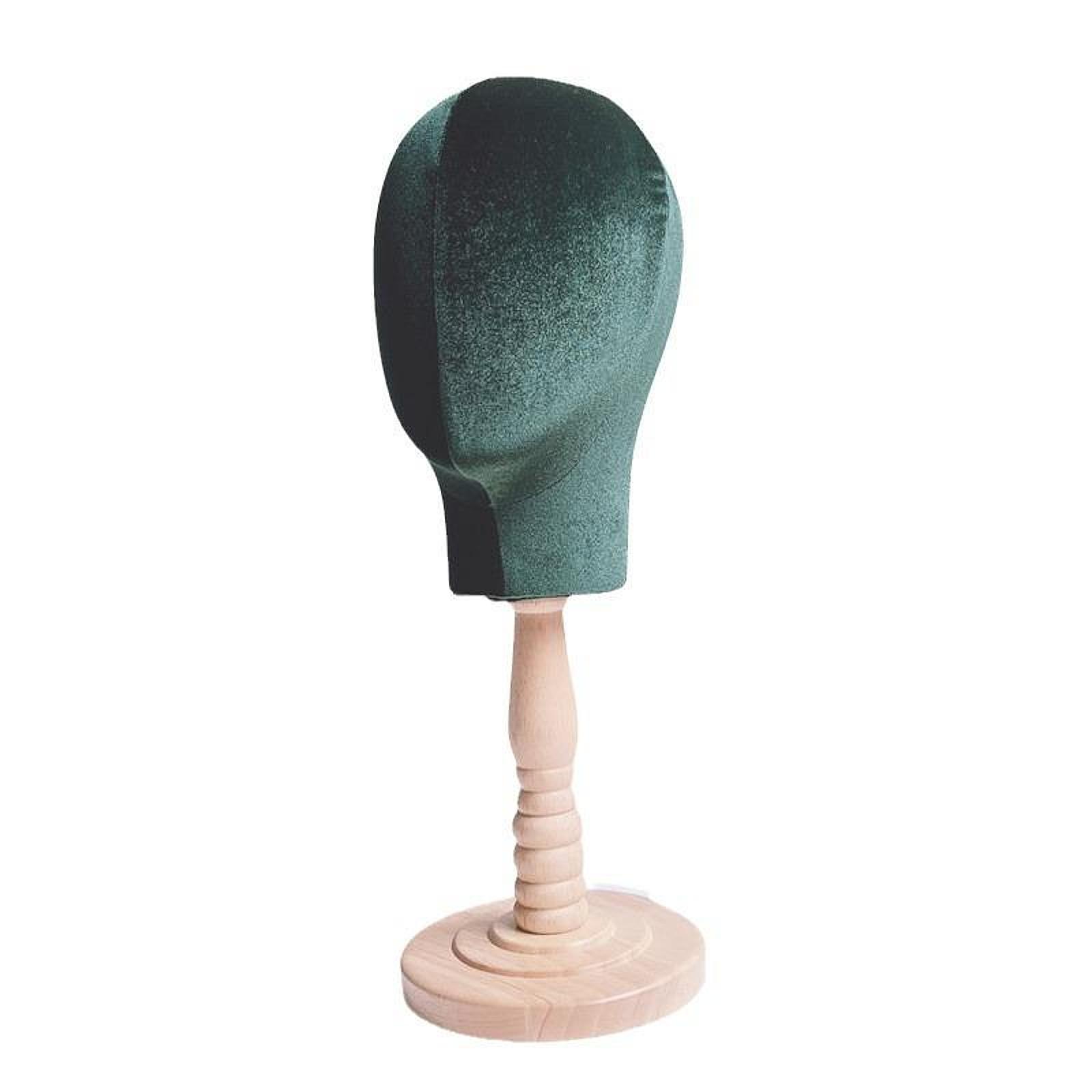 Wig Display Stand with Wooden Stand Mannequin Head for Wig Glasses Headphone