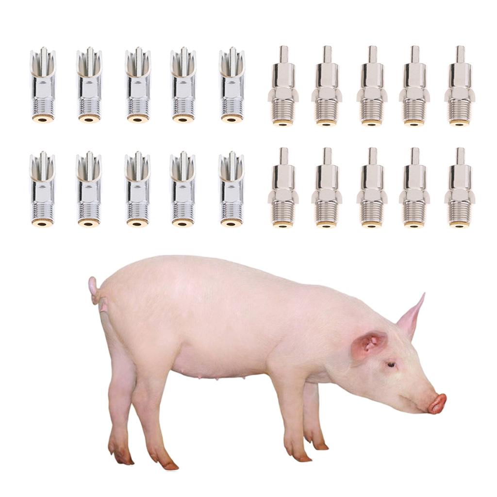 10pcs Automatic Pig Nipple Water Drinker Waterer for Sows Piglets Drinking eBay