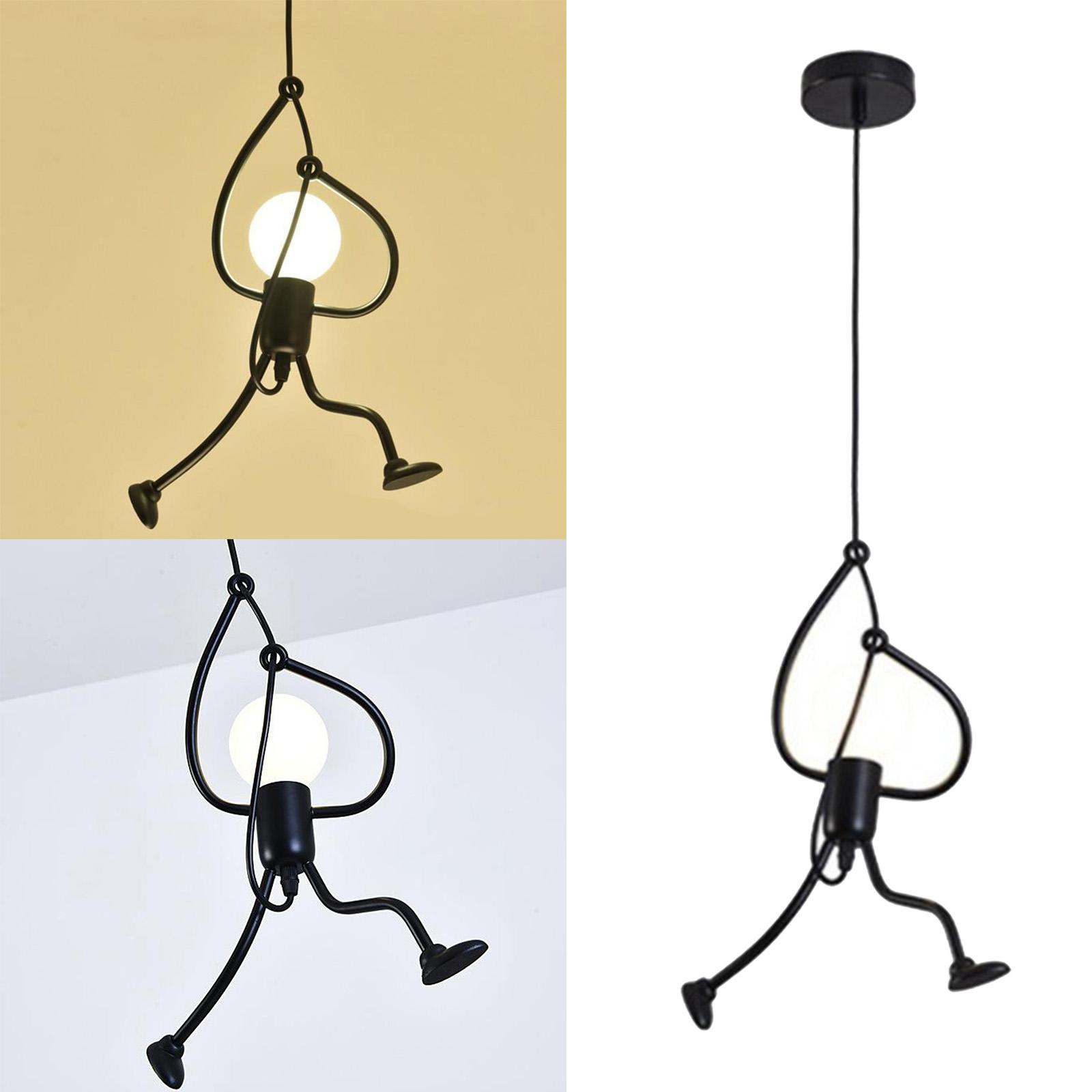 Iron Pendant Light Adjustable Rope Minimalist Hanging Lighting Industrial A