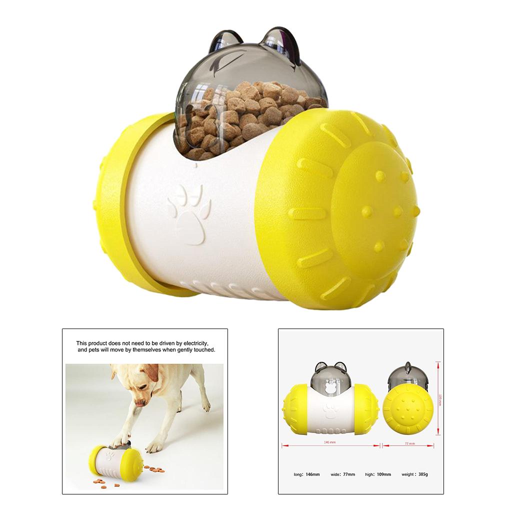 Pet Dog Cat Food Dispensing Toy Interactive Toy Slow Feeder Yellow